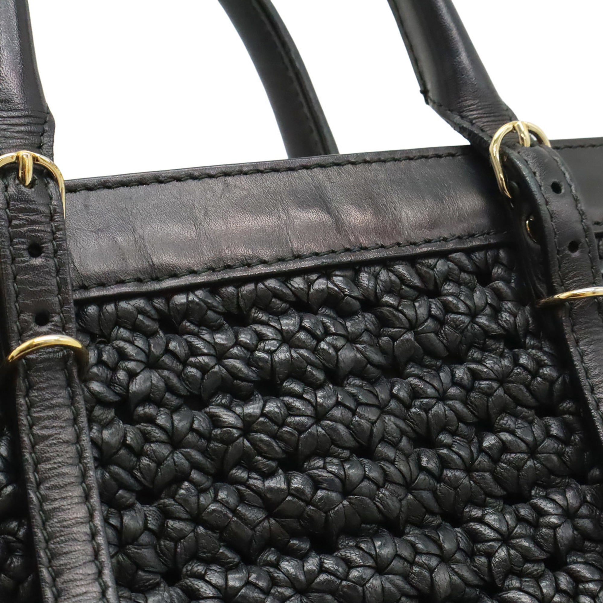 Balenciaga Black Leather Handbag Shoulder Bag (Pre-Owned)