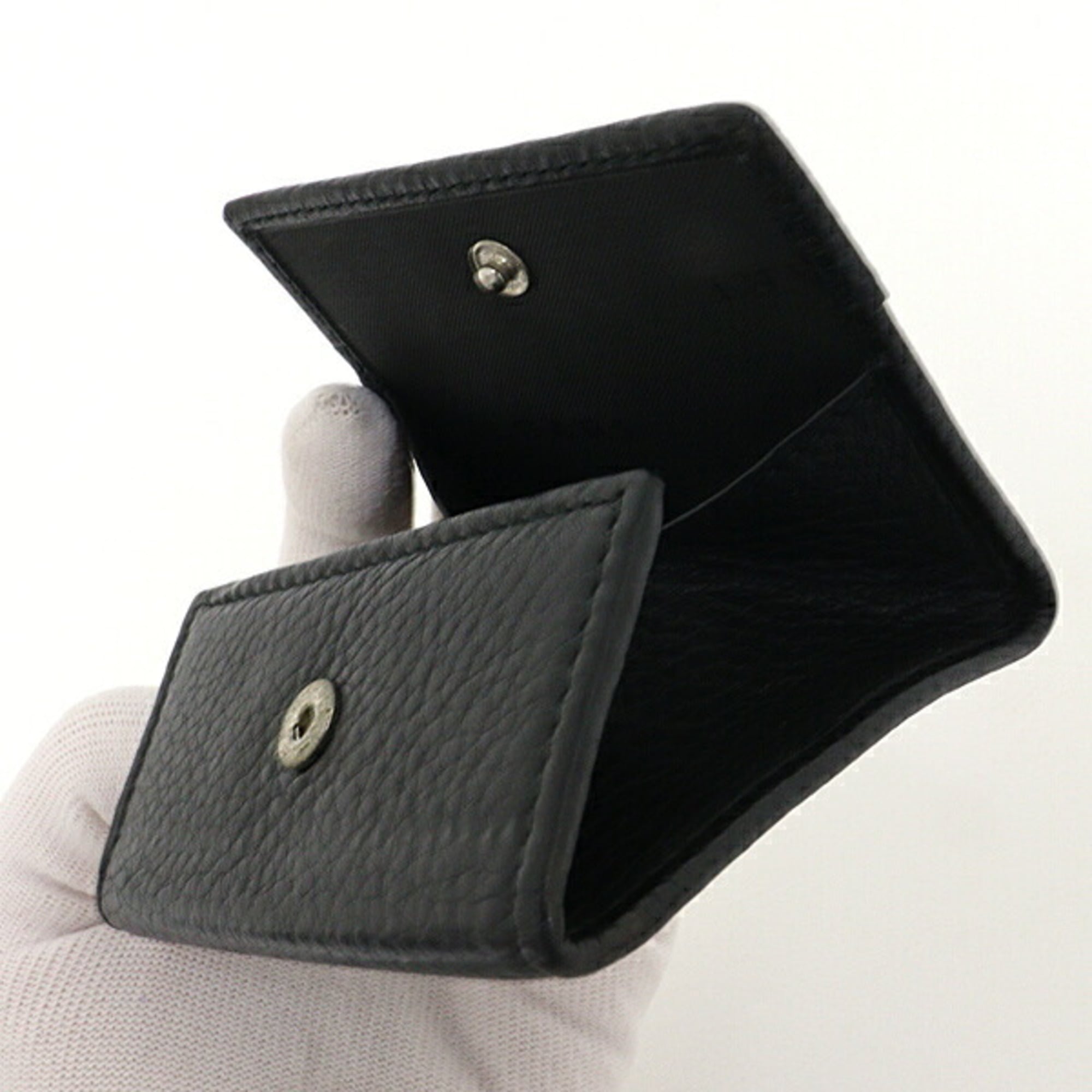 Bvlgari Black Leather Coin Purse/Coin Case (Pre-Owned)