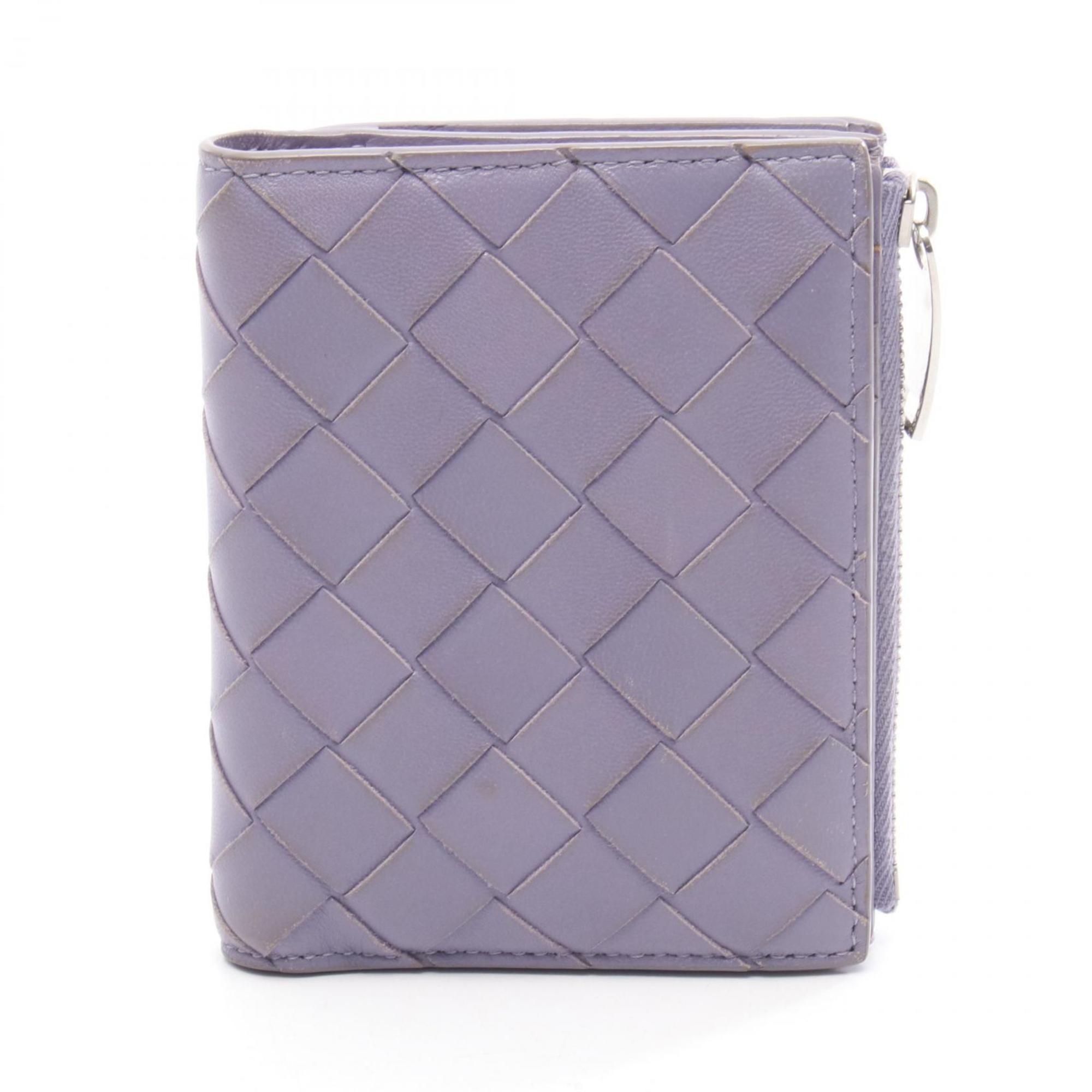 Bottega Veneta Purple Leather Wallet (Bi-Fold) (Pre-Owned)