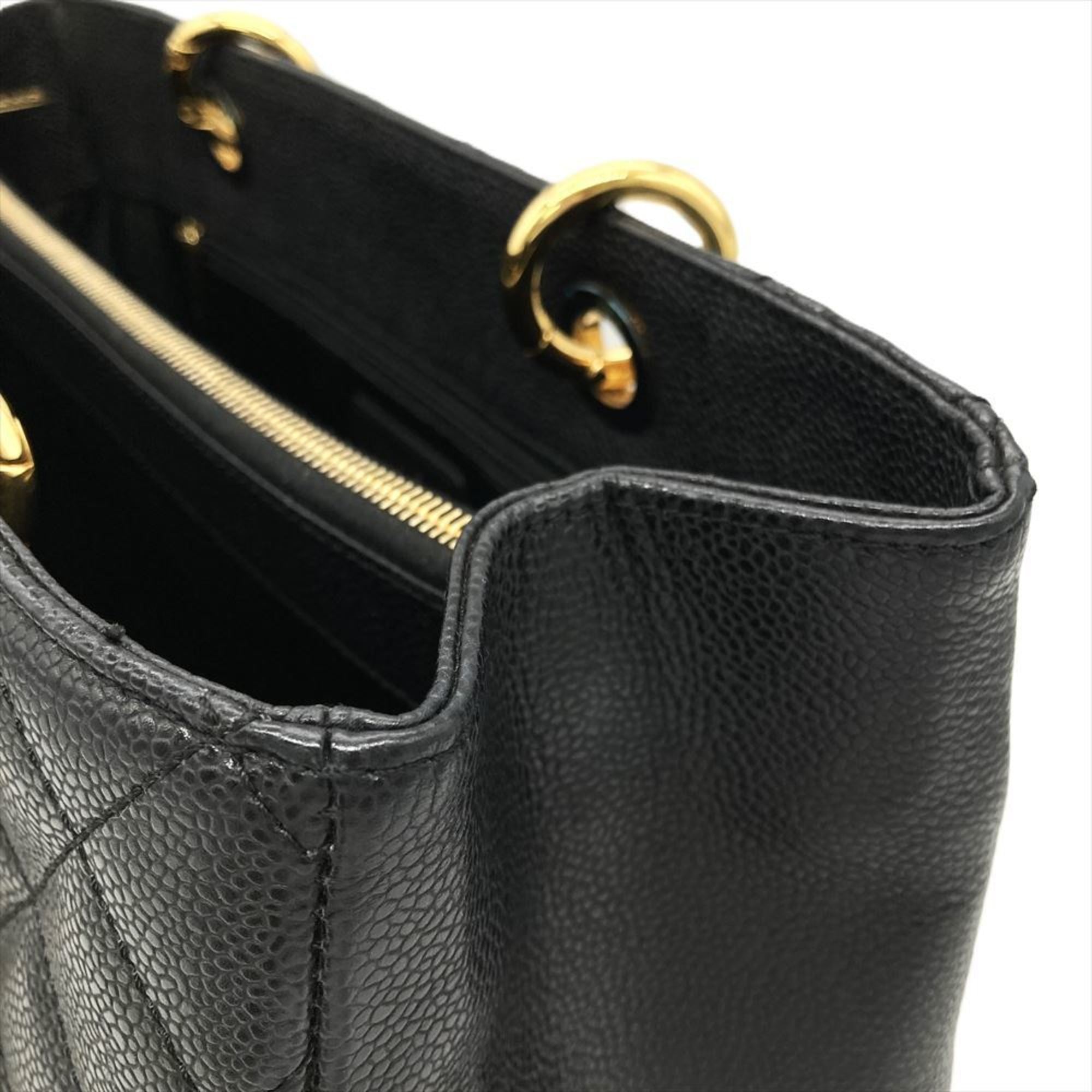 Chanel Black Grained Calfskin Tote Bag (Pre-Owned)