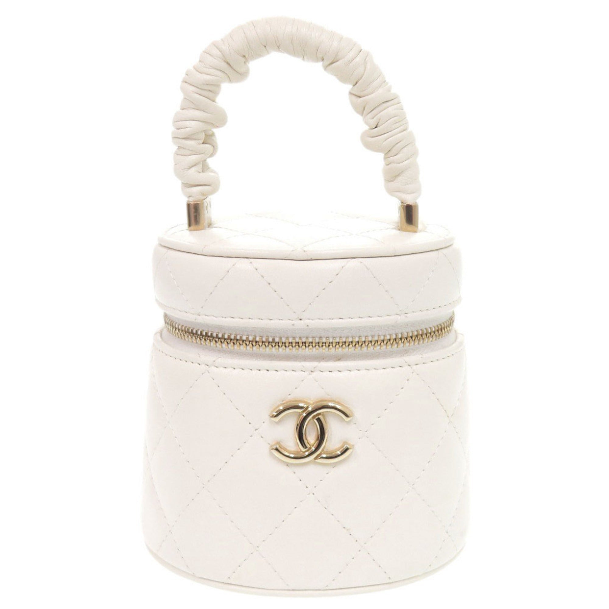 Chanel White Leather Vanity Bag (Pre-Owned)