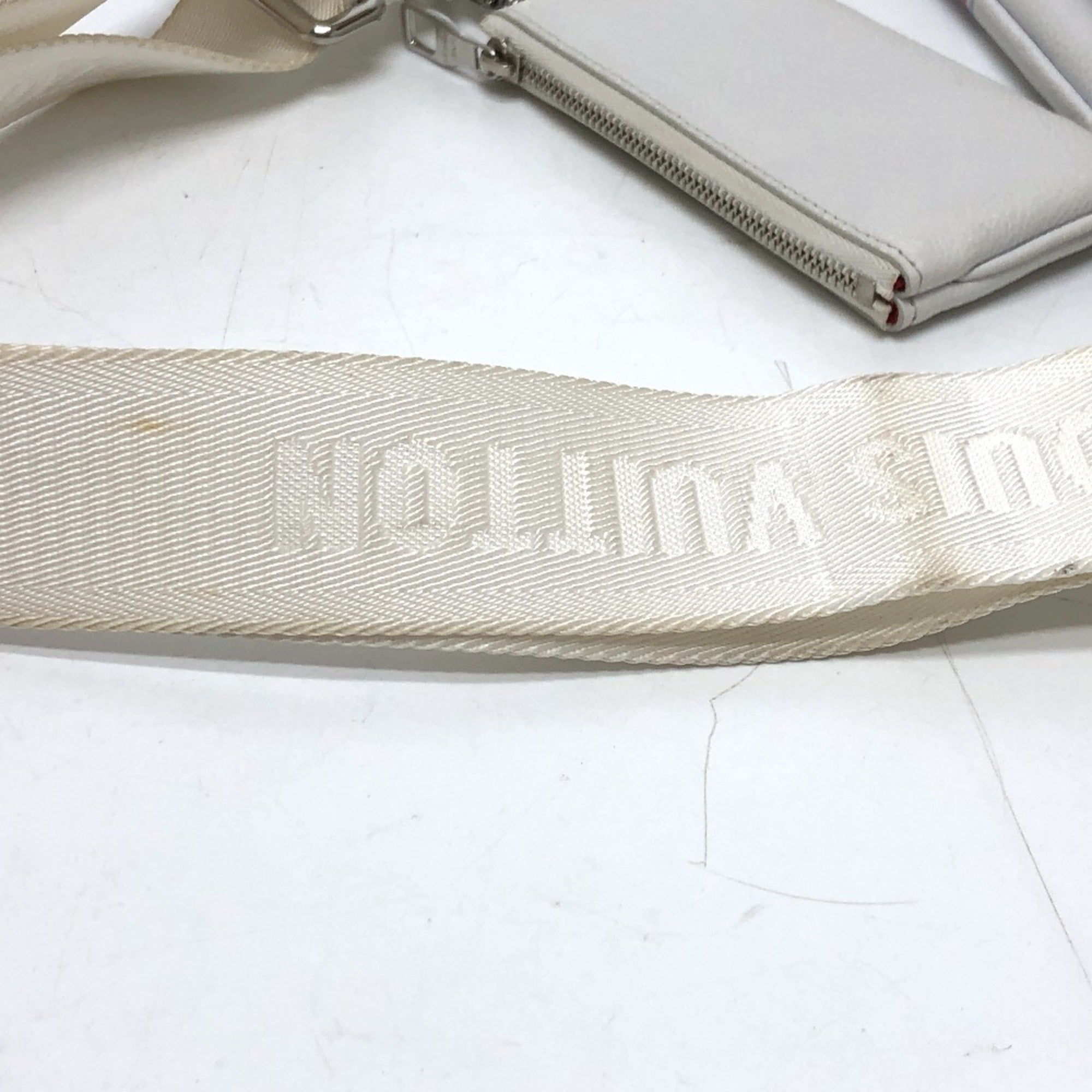 Louis Vuitton White Yellow Damier Canvas Pouch Shoulder Bag (Pre-Owned)