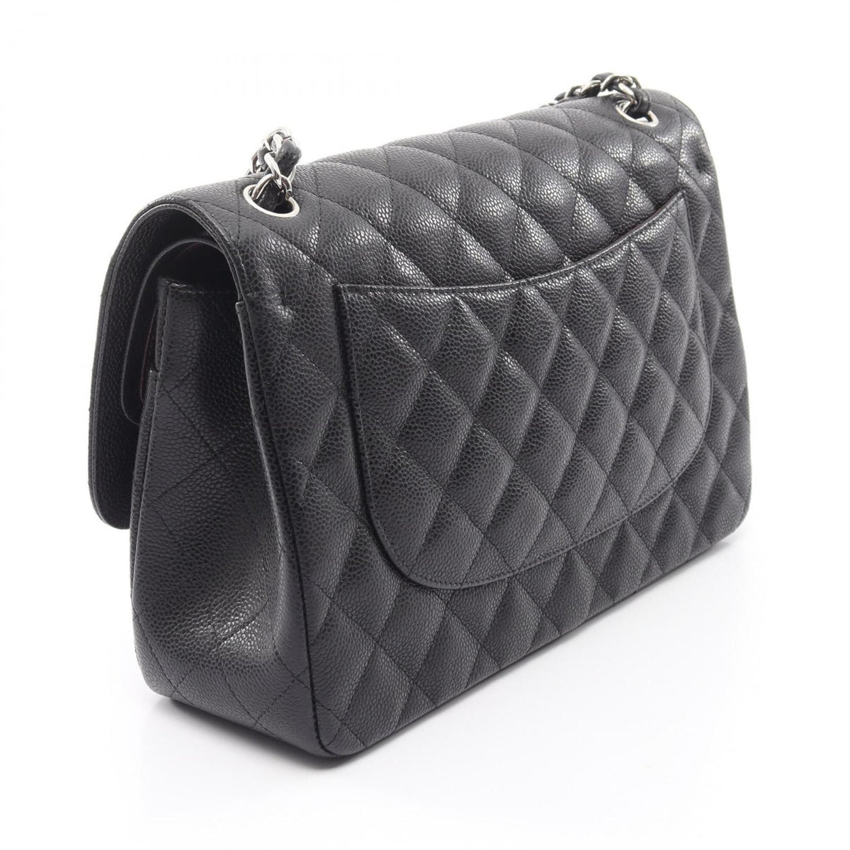 Chanel Black Grained Calfskin Leather Handbag Shoulder Bag (Pre-Owned)