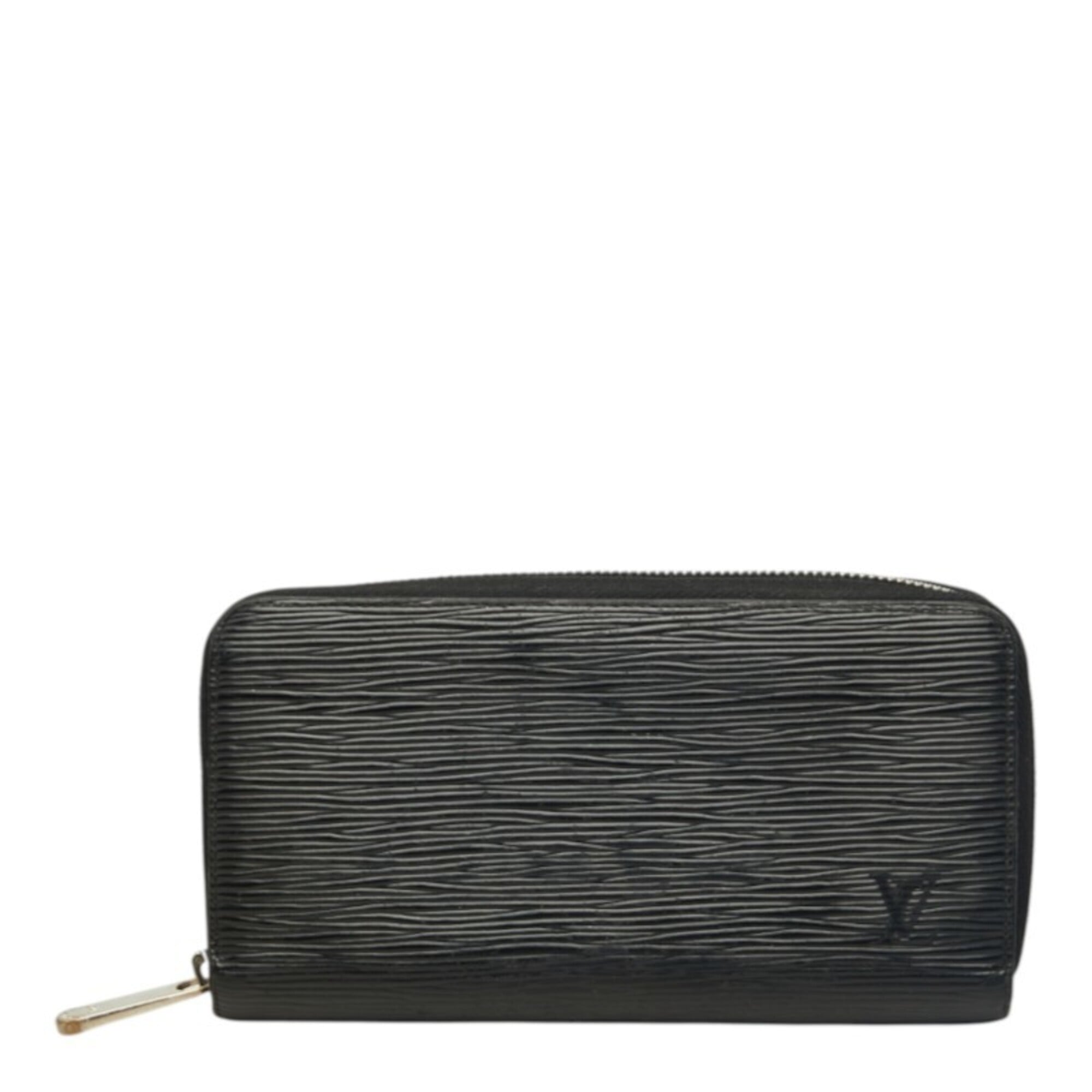 Louis Vuitton Black Leather Long Wallet (Bi-Fold) (Pre-Owned)