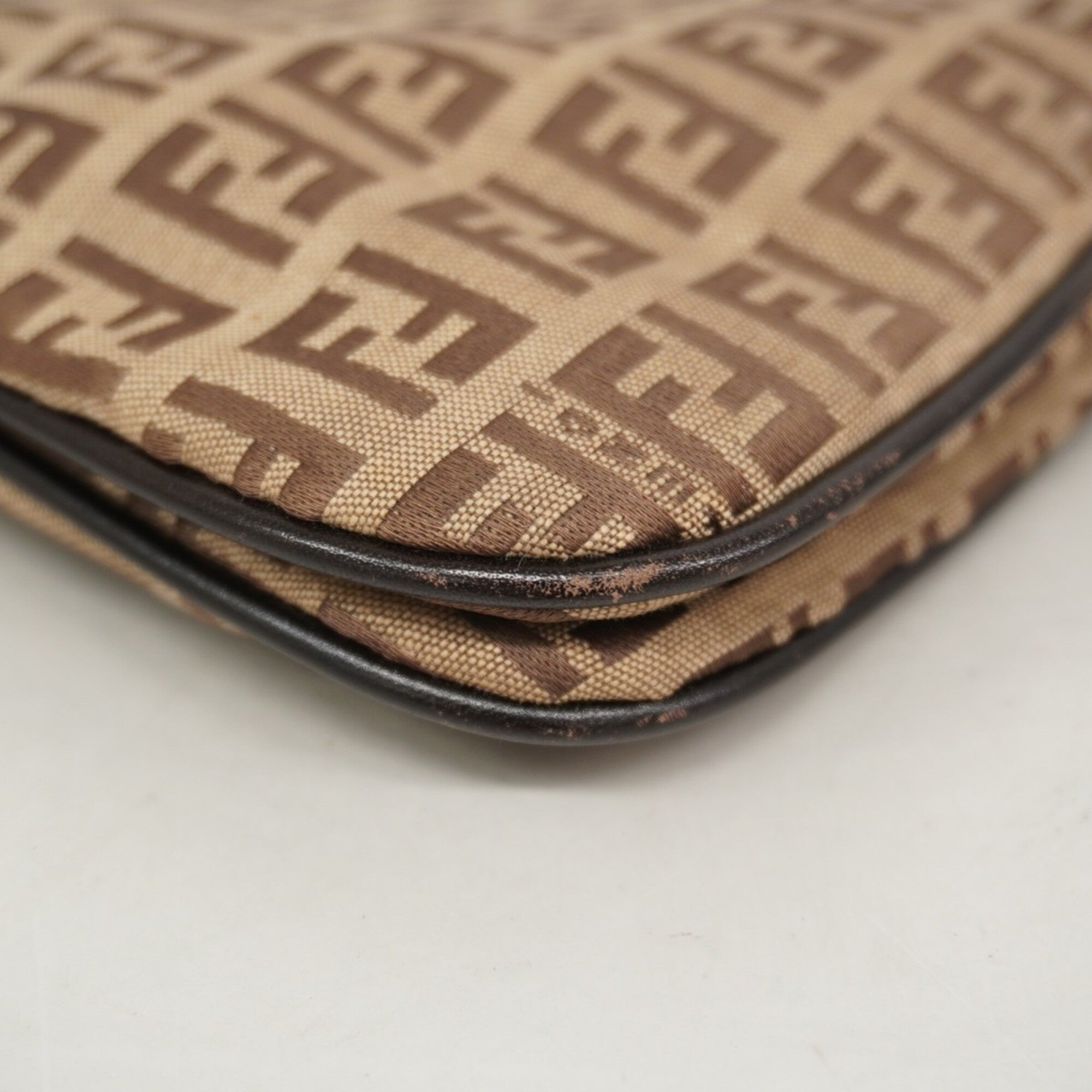Fendi Brown Nylon Canvas Shoulder Bag (Pre-Owned)