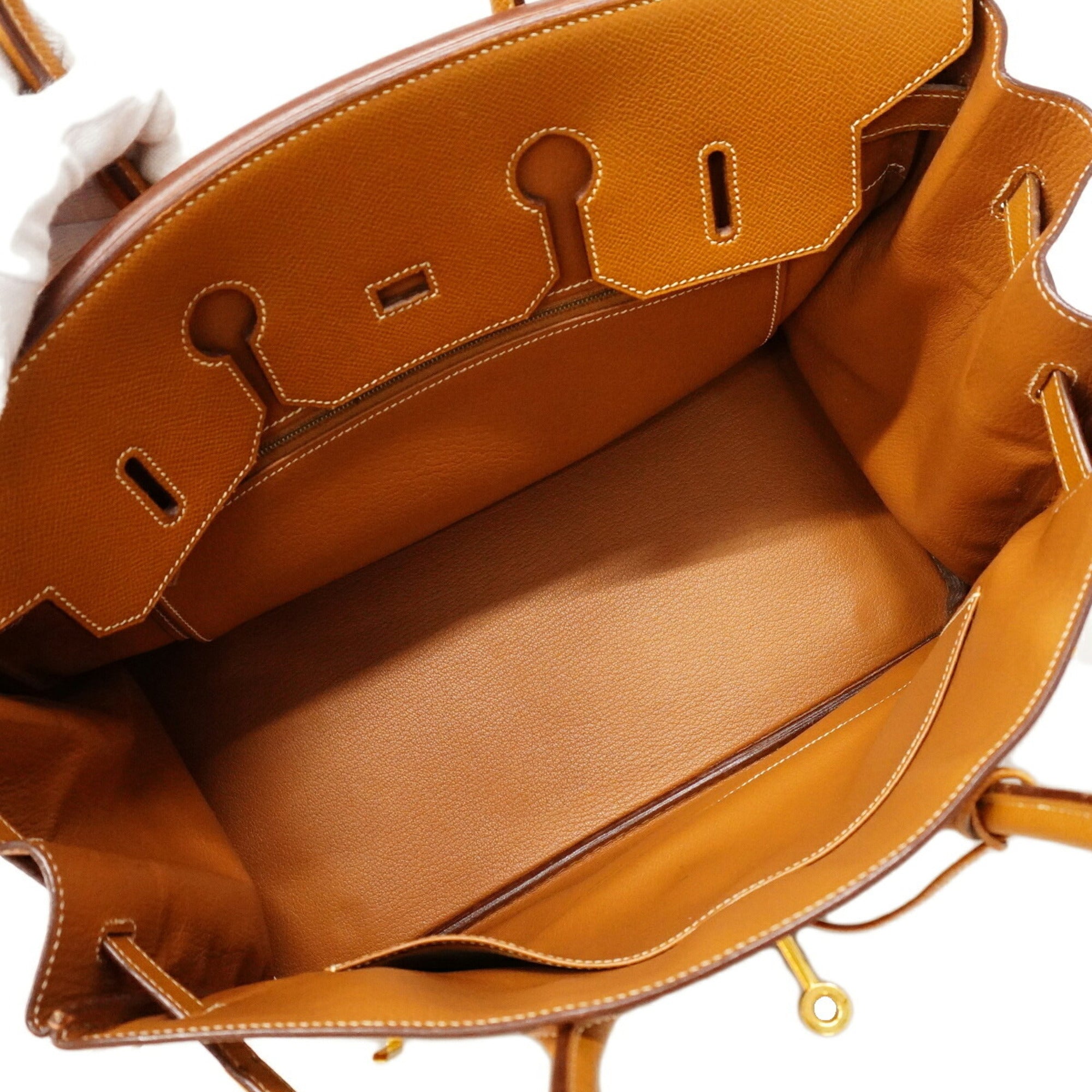 Hermes Gold Leather Handbag (Pre-Owned)