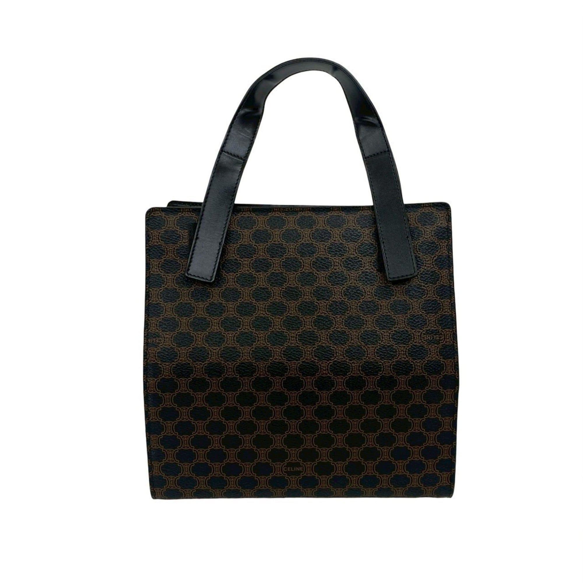 Celine Black Brown Leather Pvc Handbag Tote Bag (Pre-Owned)