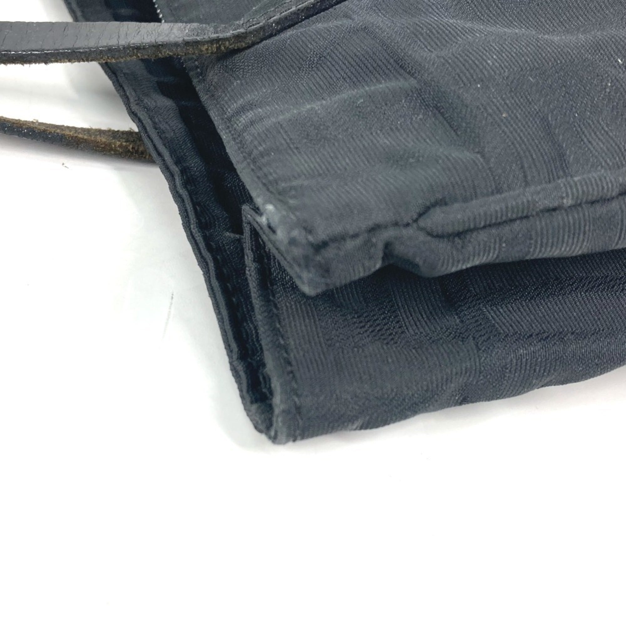 Fendi Zucca Black Nylon Leather Handbag Tote Bag (Pre-Owned)