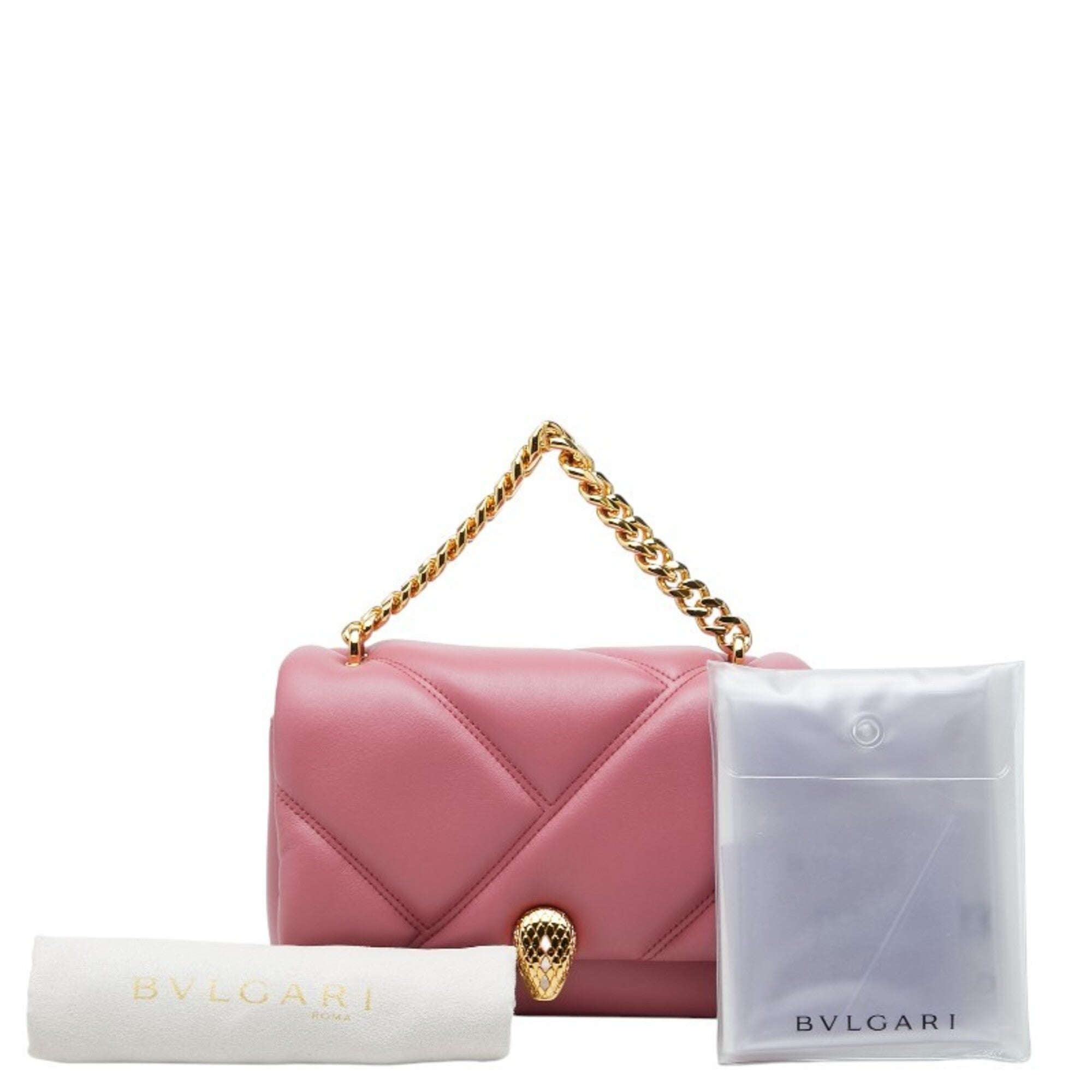 Bvlgari Pink Leather Handbag (Pre-Owned)