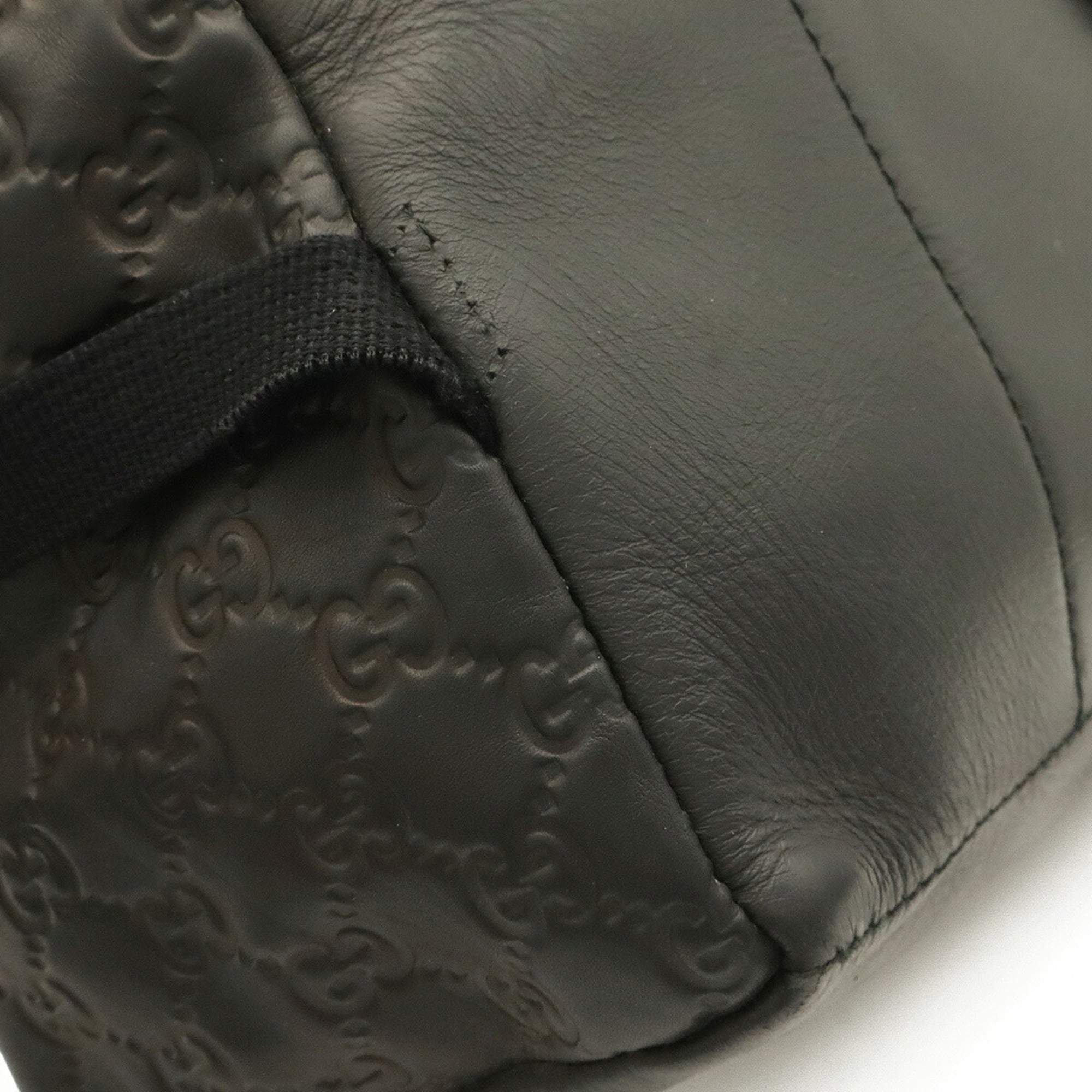 Gucci Black Rubber Leather Backpack (Pre-Owned)