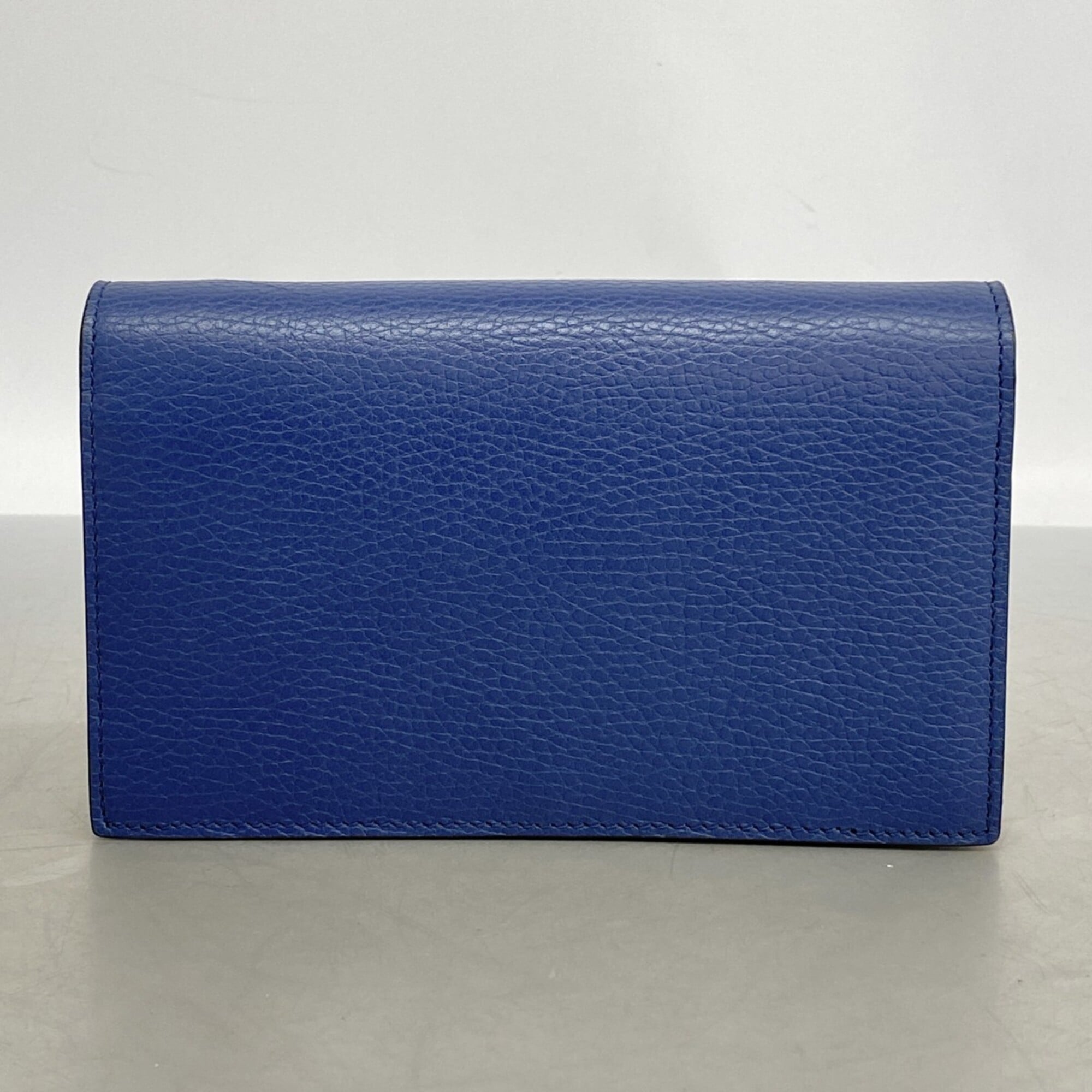 Gucci Blue Leather Chain/Shoulder Wallet (Pre-Owned)