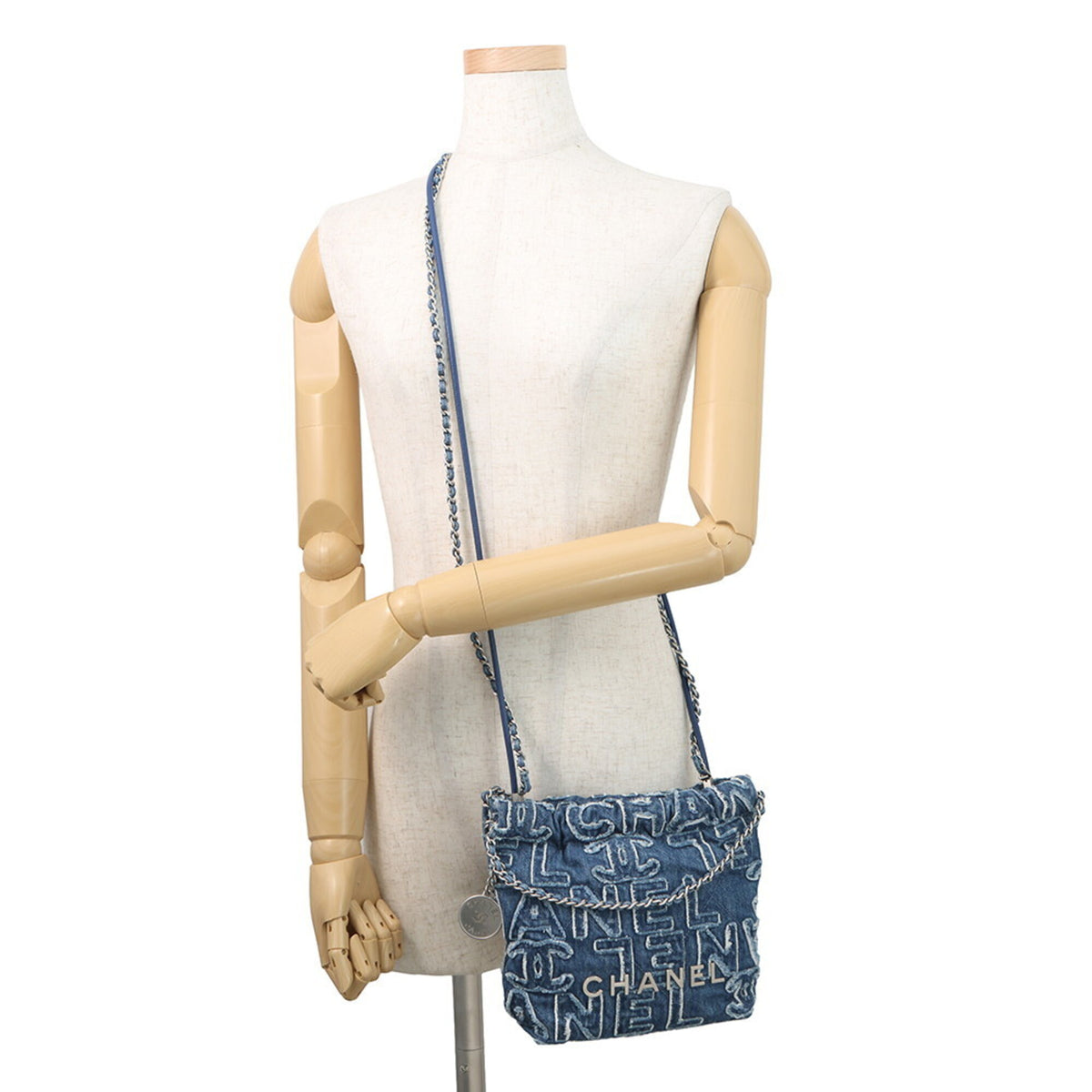 Chanel Blue Denim Handbag Shoulder Bag (Pre-Owned)