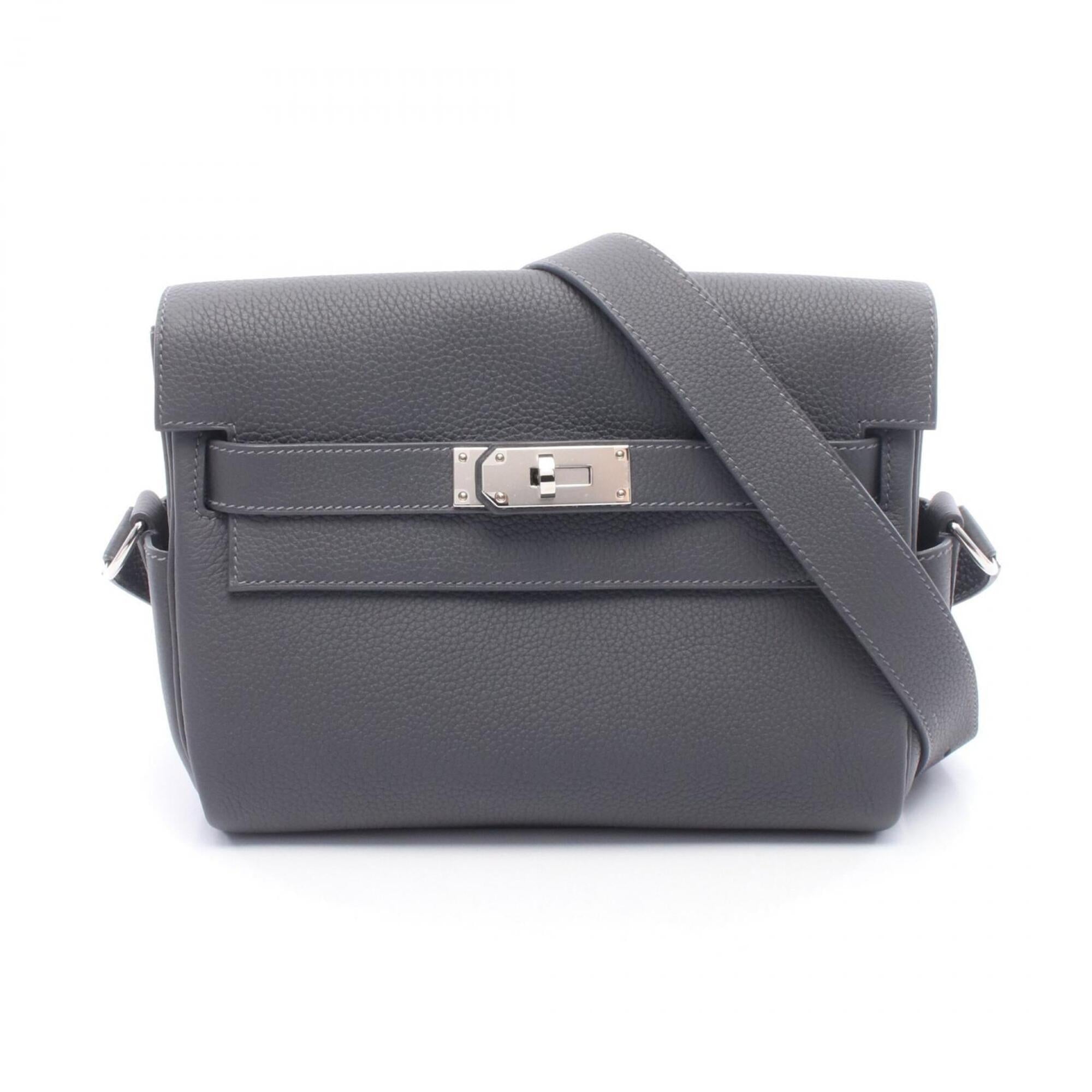 Hermes Gray Togo Leather Handbag Shoulder Bag (Pre-Owned)