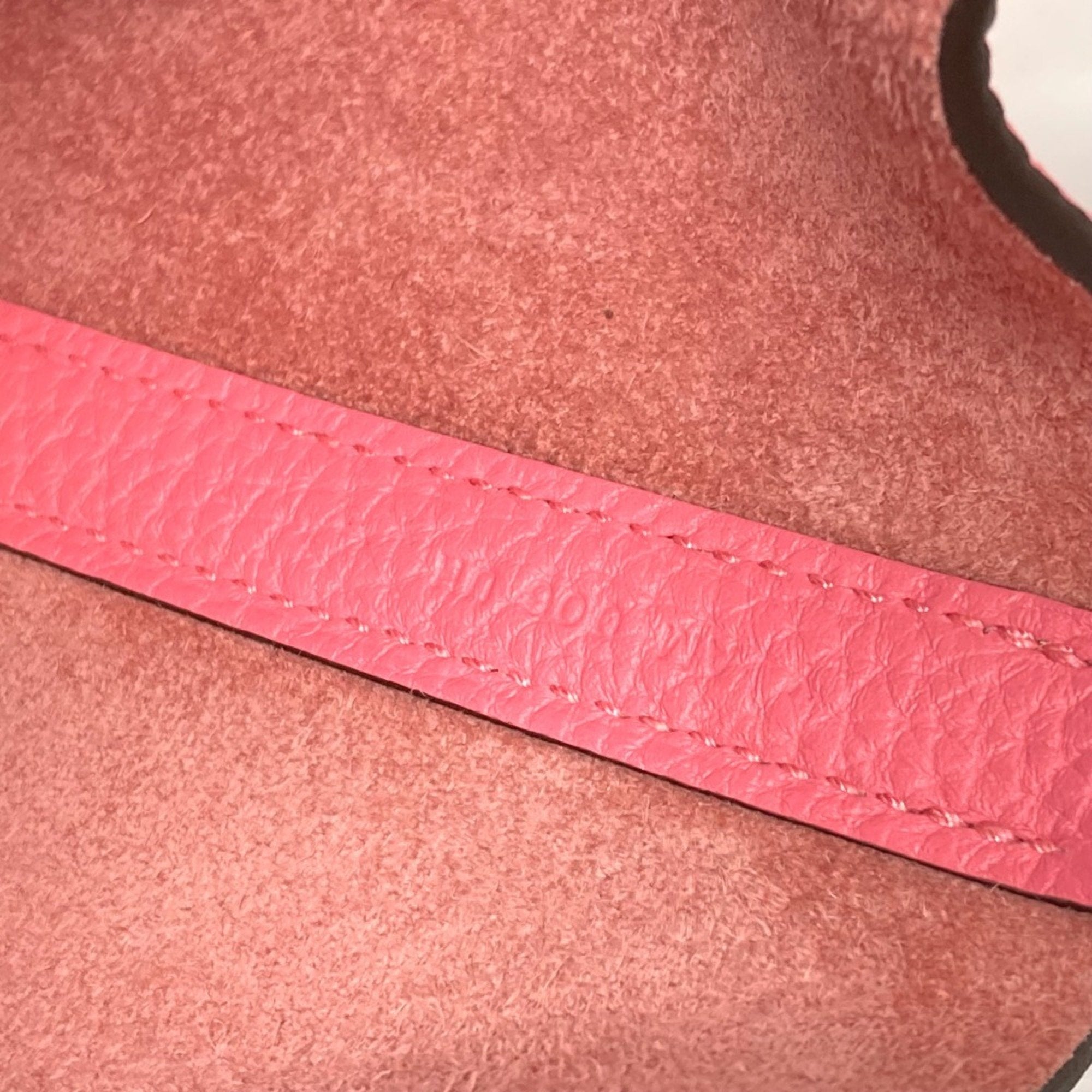Hermes Pink Rose Azalee Taurillon Clemence Leather Handbag (Pre-Owned)