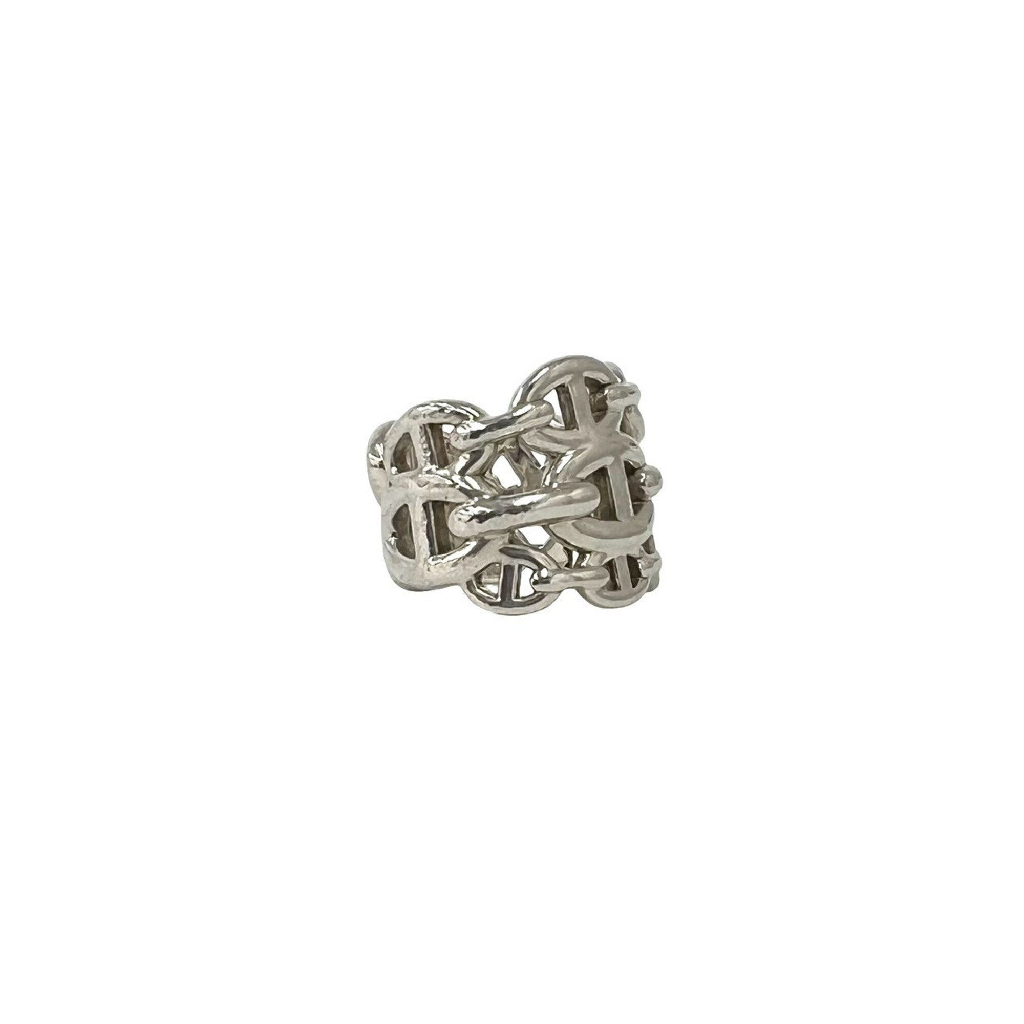Hermes Silver Silver 925 Band Ring (Pre-Owned)