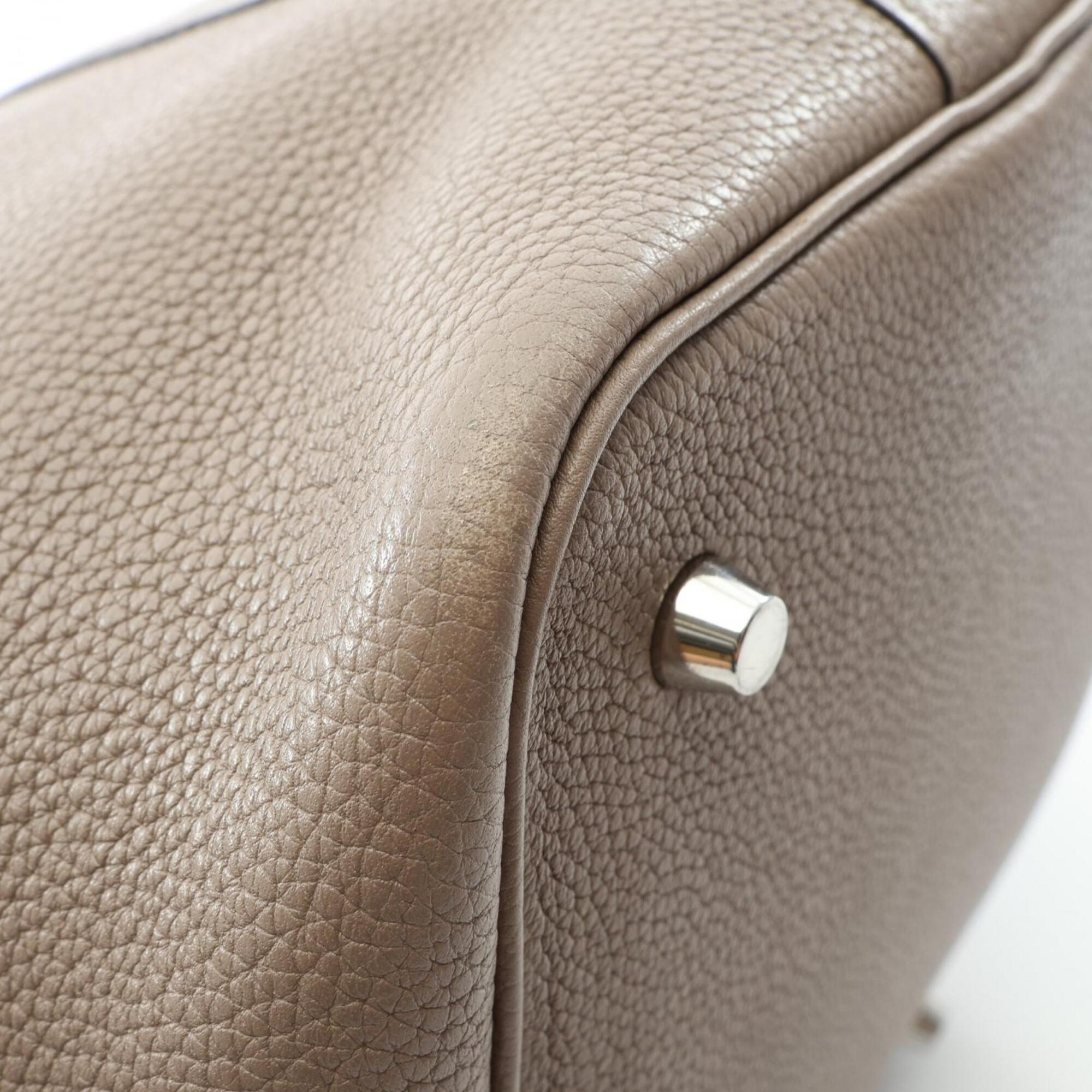 Hermes Picotin Gray Taurillon Clemence Leather Handbag (Pre-Owned)