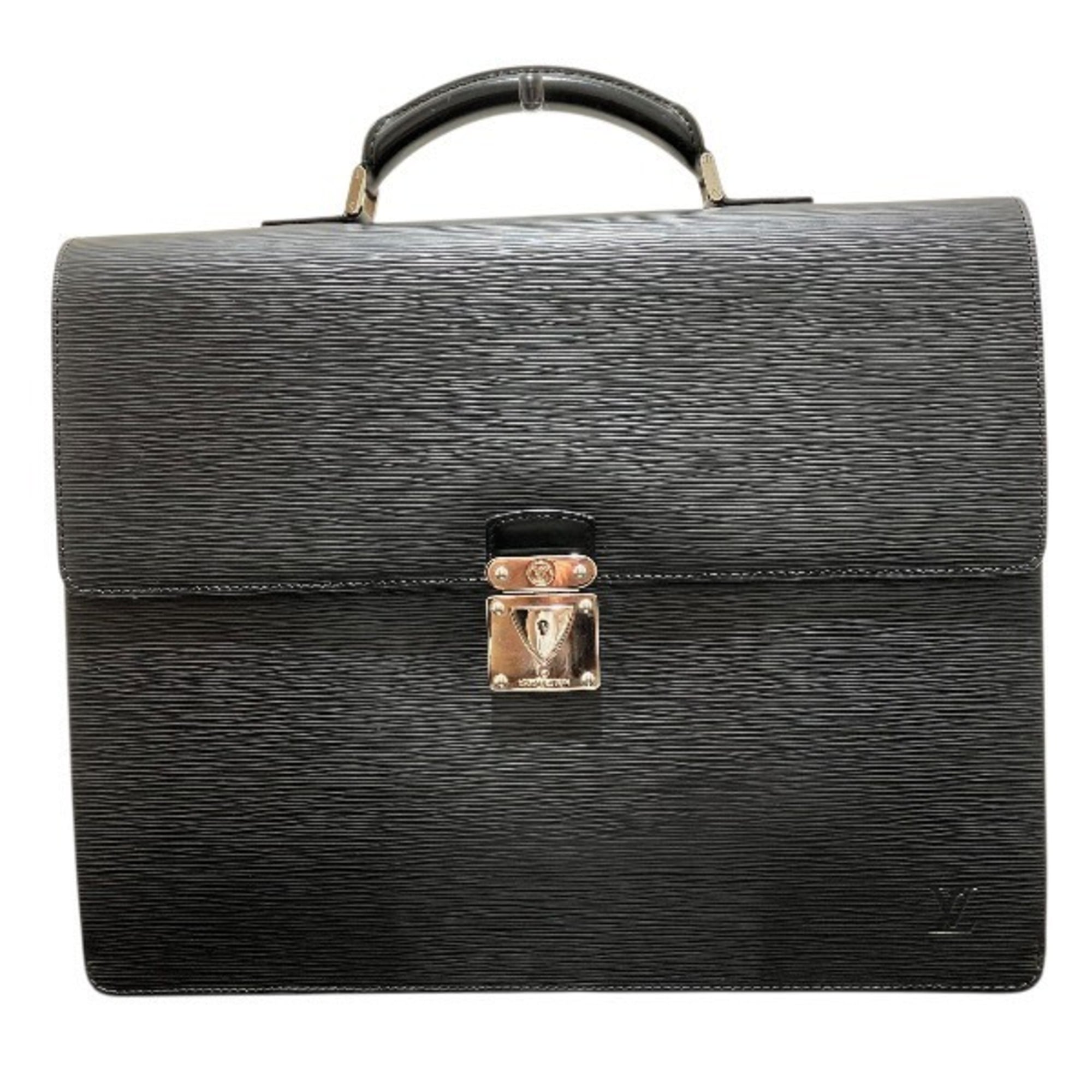 Louis Vuitton Black Leather Handbag (Pre-Owned)