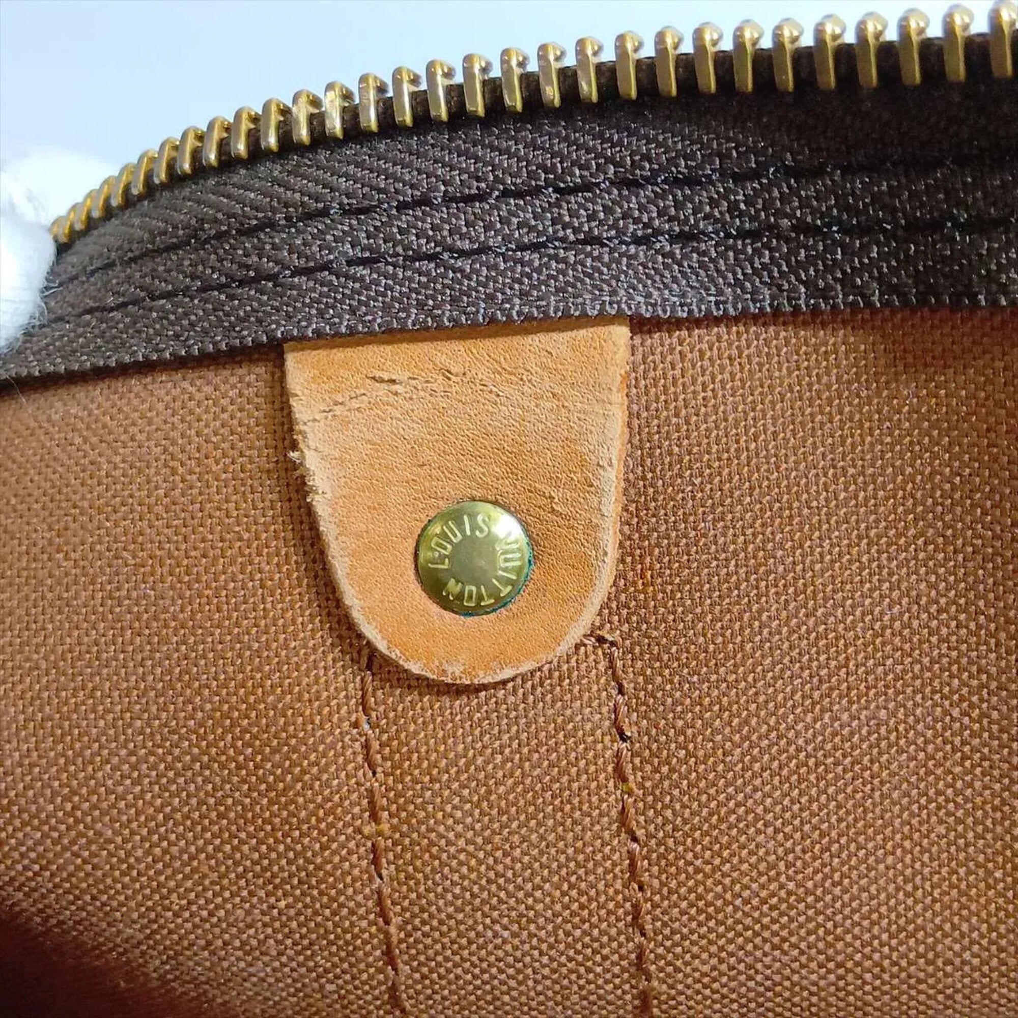 Louis Vuitton Brown Leather Coated Canvas Boston Bag Tote Bag (Pre-Owned)