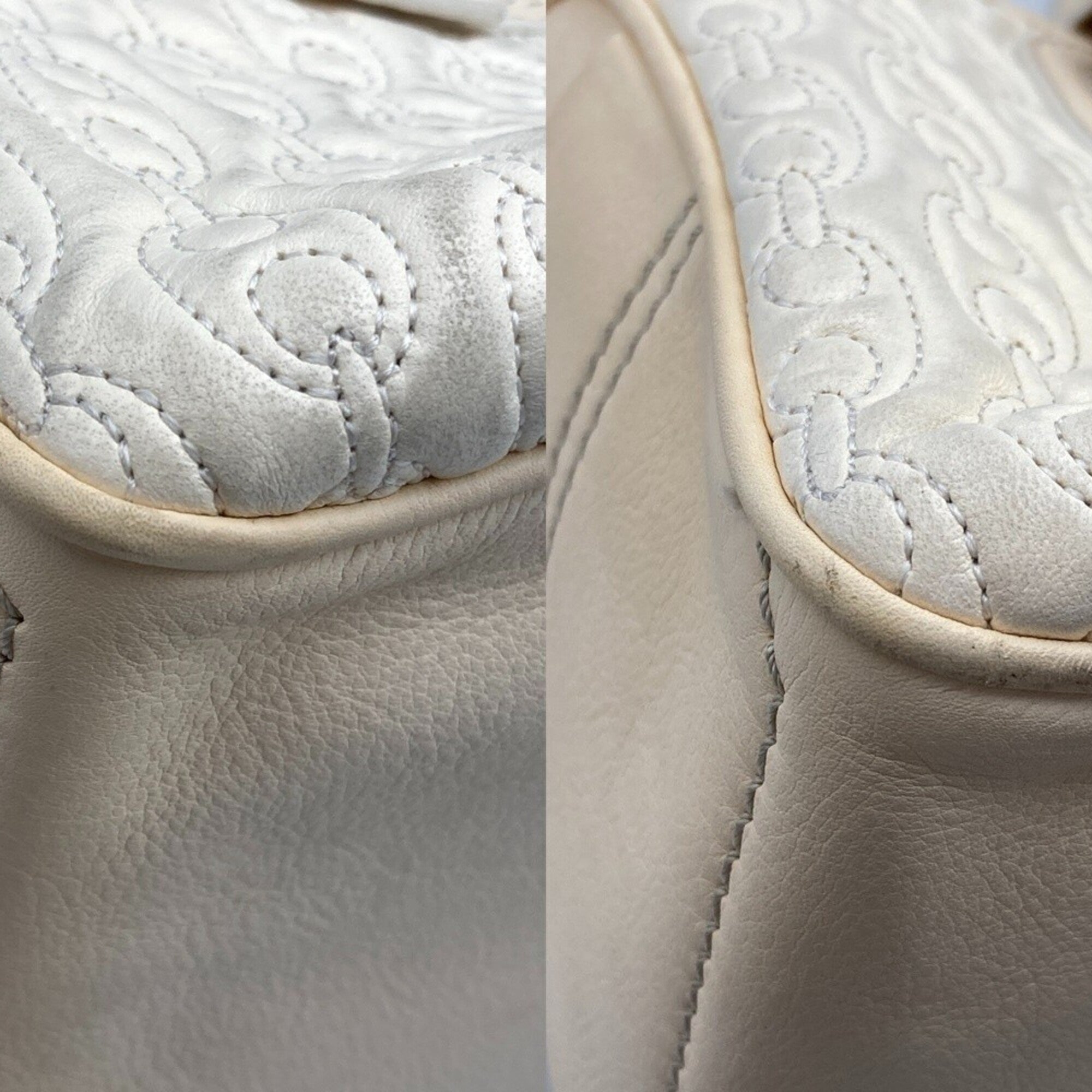 Celine Boogie Off-White Leather Handbag (Pre-Owned)
