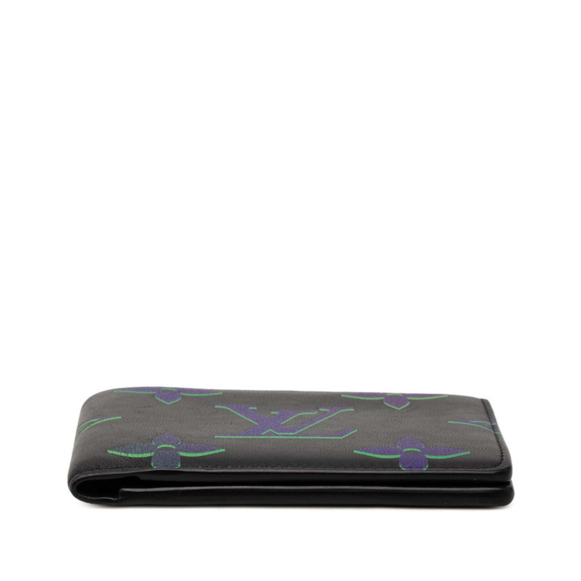 Louis Vuitton Black Multi-Color Noir Leather Wallet (Bi-Fold) (Pre-Owned)