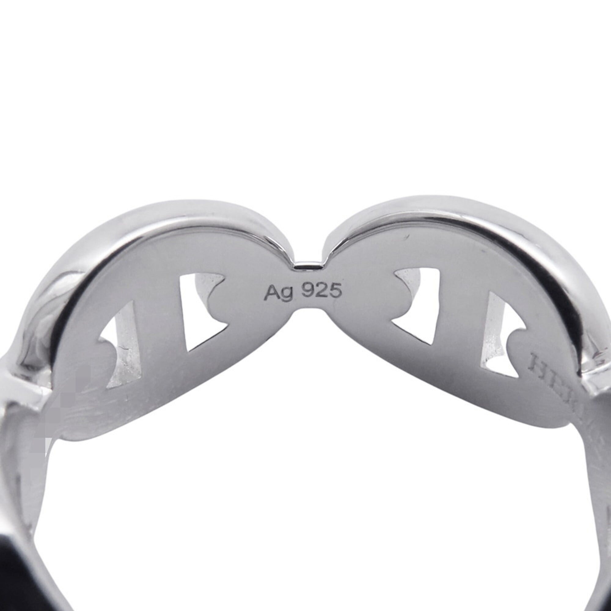 Hermes Silver 925 Band Ring (Pre-Owned)