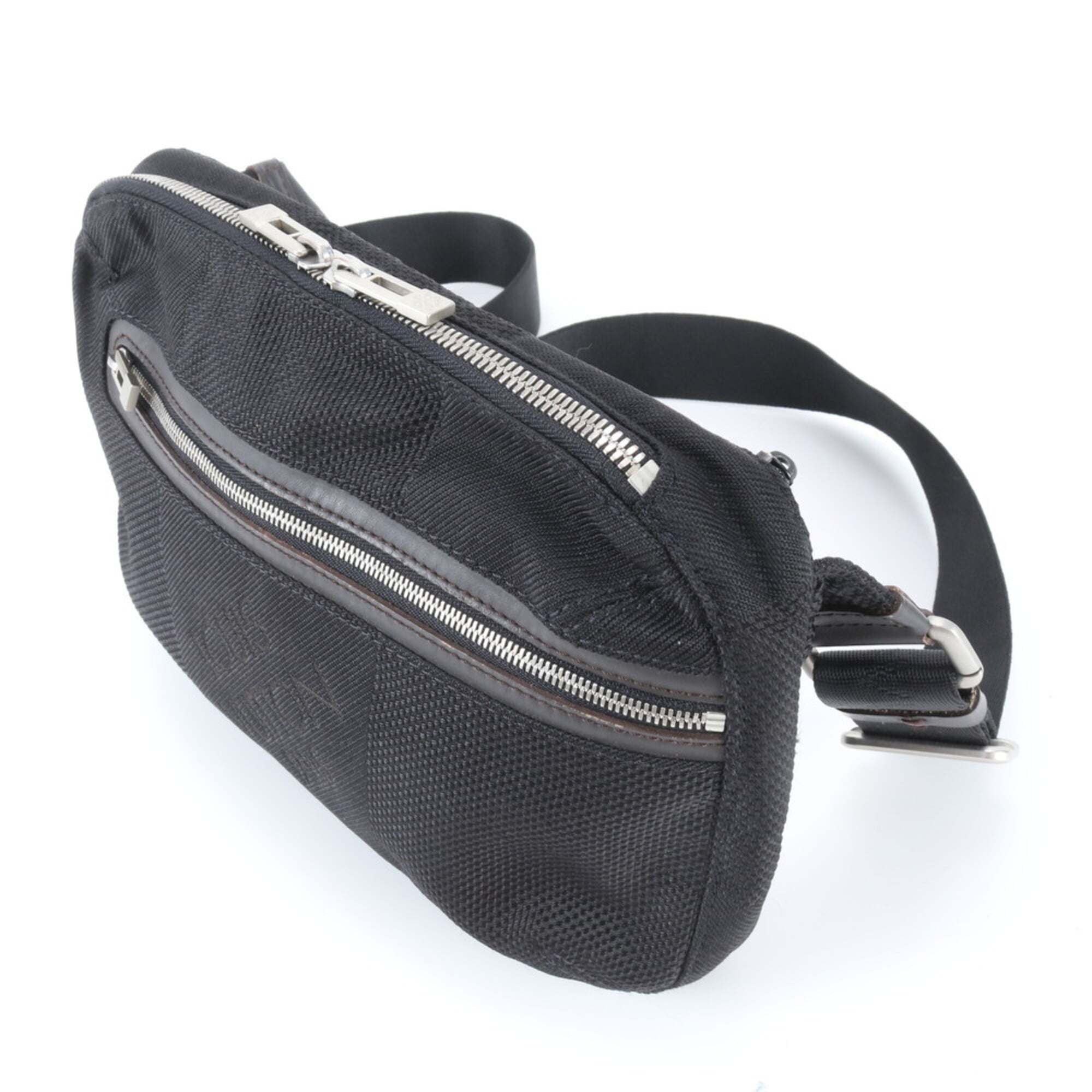 Louis Vuitton Damier Canvas Noir Leather Canvas Sling Bag (Pre-Owned)