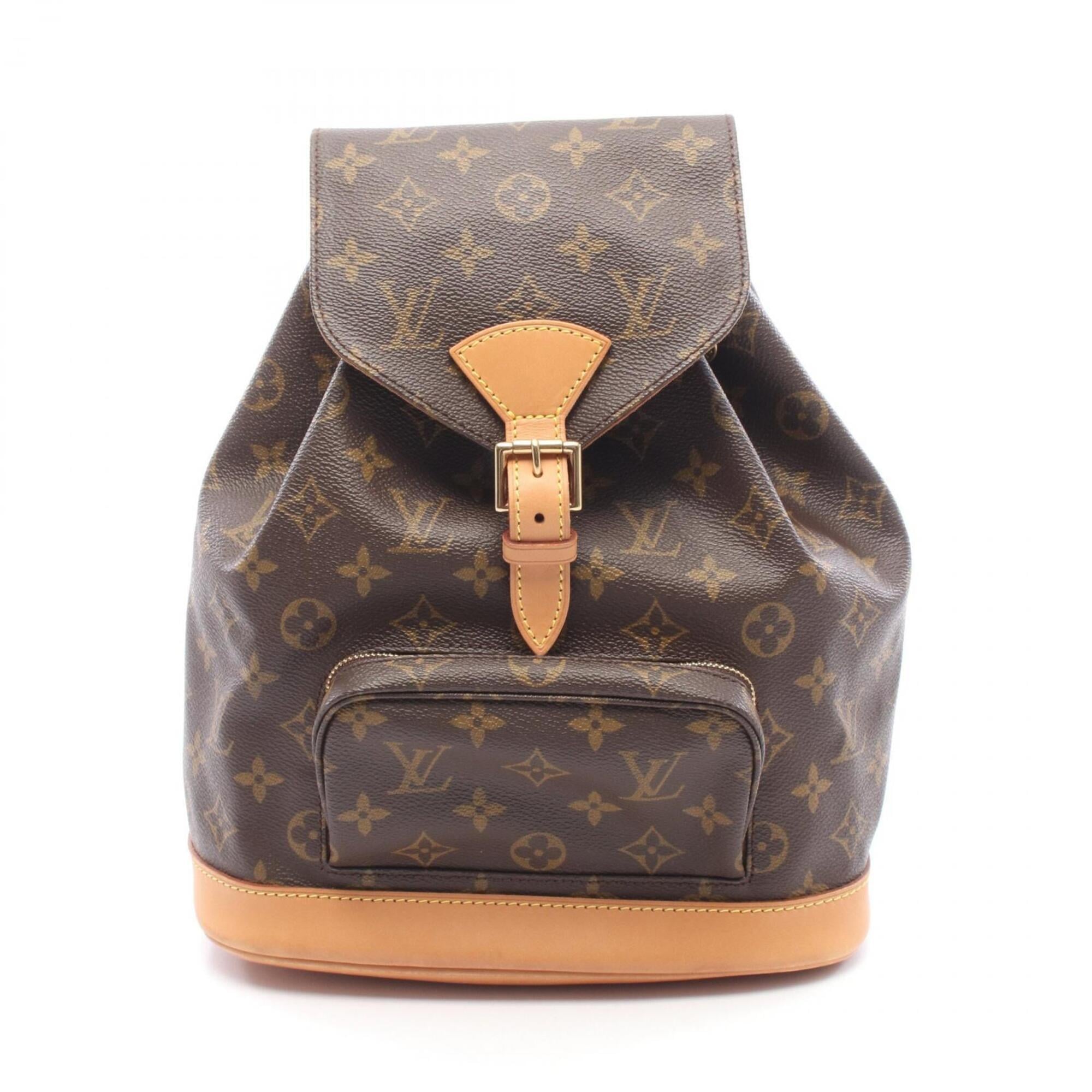 Louis Vuitton Brown Monogram Coated Canvas Leather Backpack (Pre-Owned)