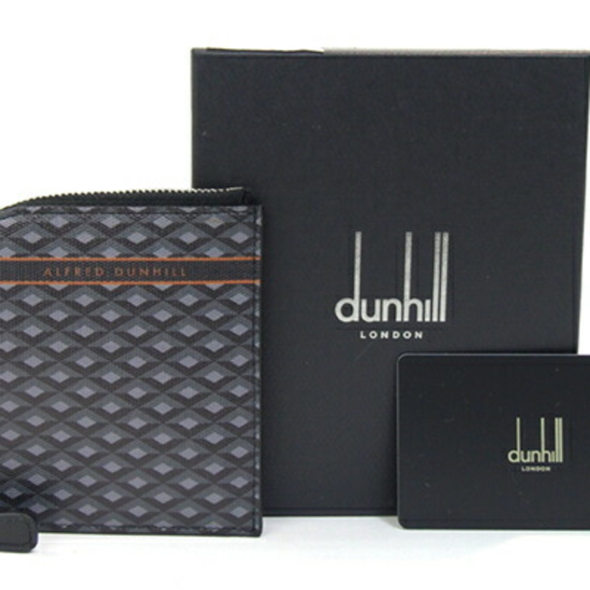 Dunhill Black Gray Pvc Leather Coin Purse/Coin Case (Pre-Owned)