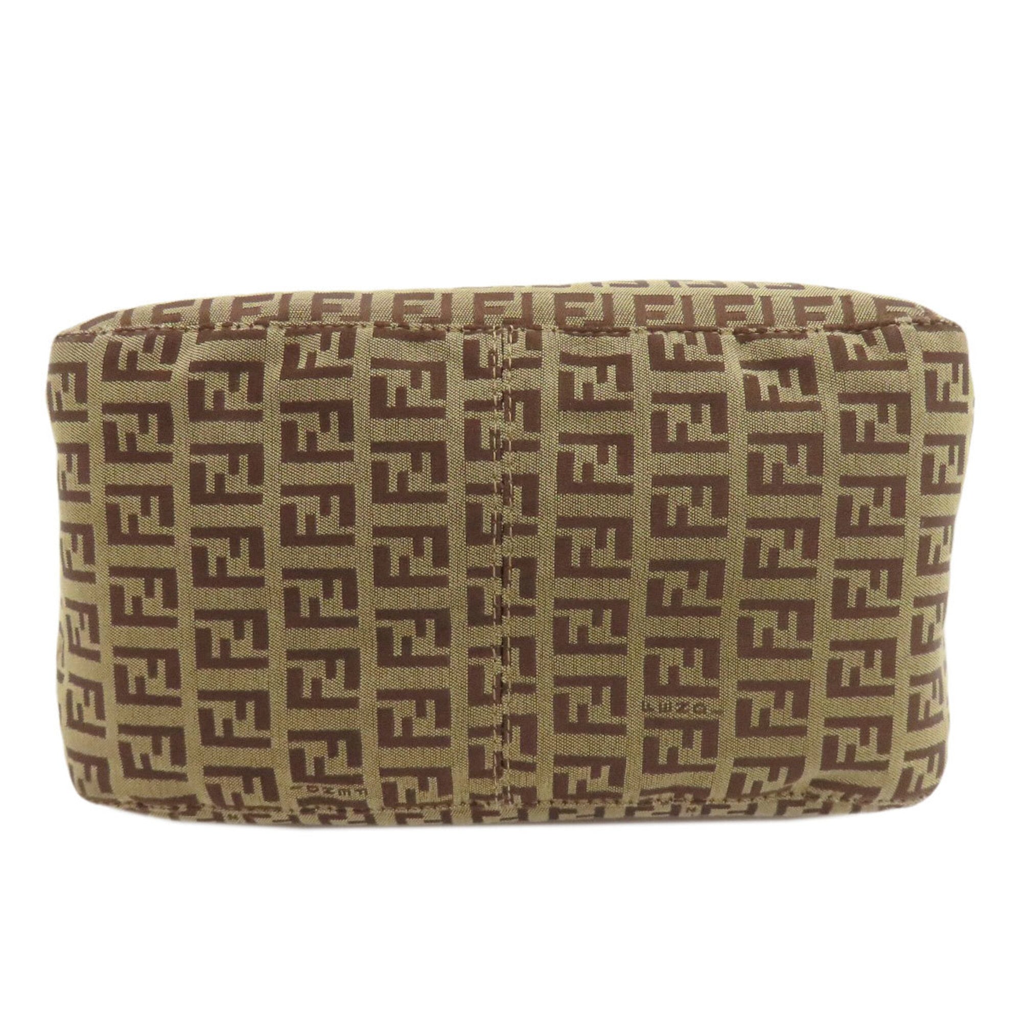 Fendi Zucchino Brown Canvas Handbag (Pre-Owned)