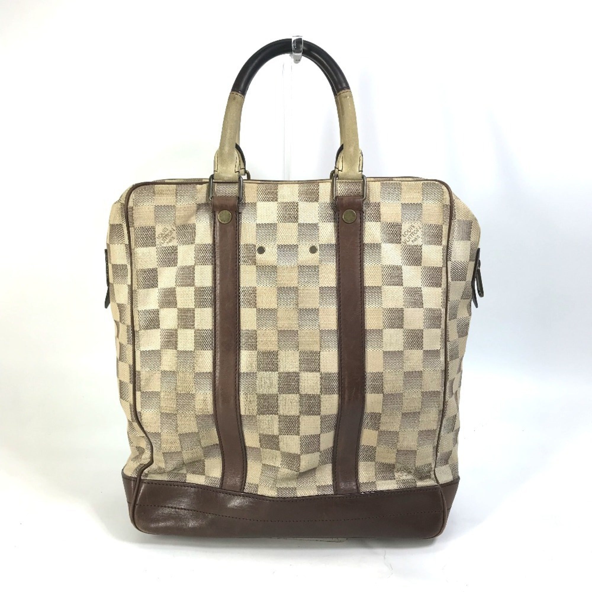 Louis Vuitton Brown White Canvas Shoulder Bag Tote Bag (Pre-Owned)