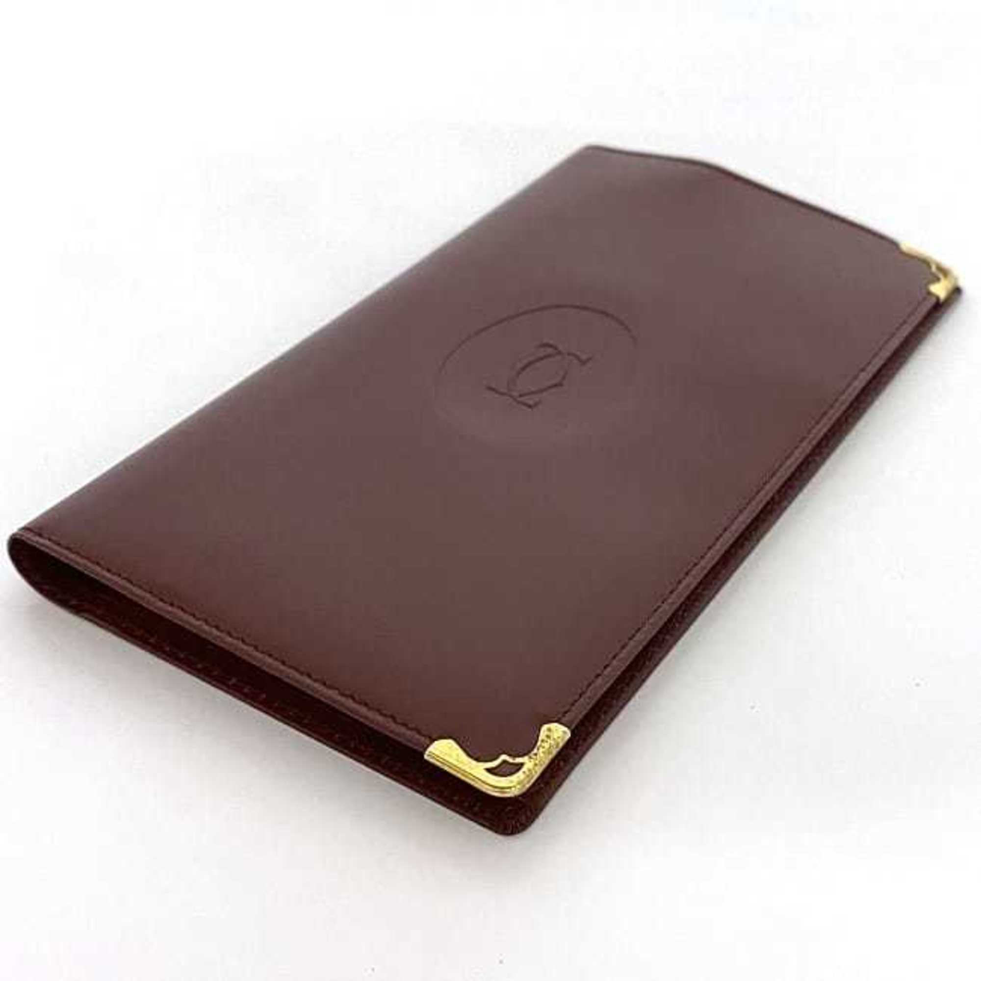 Cartier Must Bordeaux Leather Wallet (Bi-Fold) (Pre-Owned)