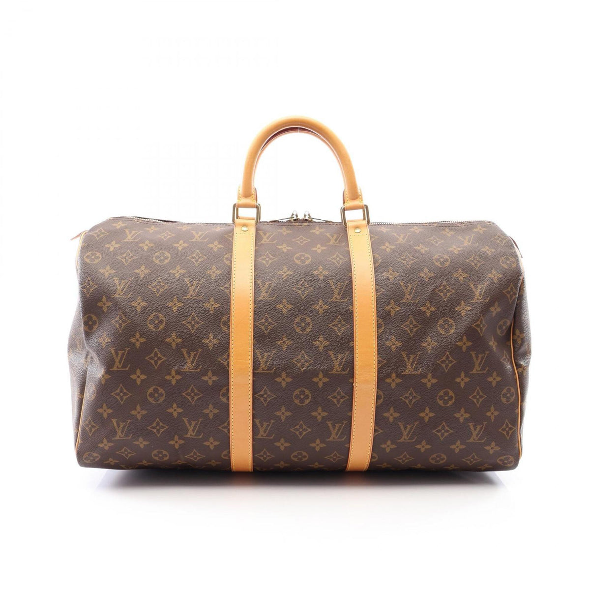 Louis Vuitton Brown Pvc Leather Boston Bag Handbag (Pre-Owned)
