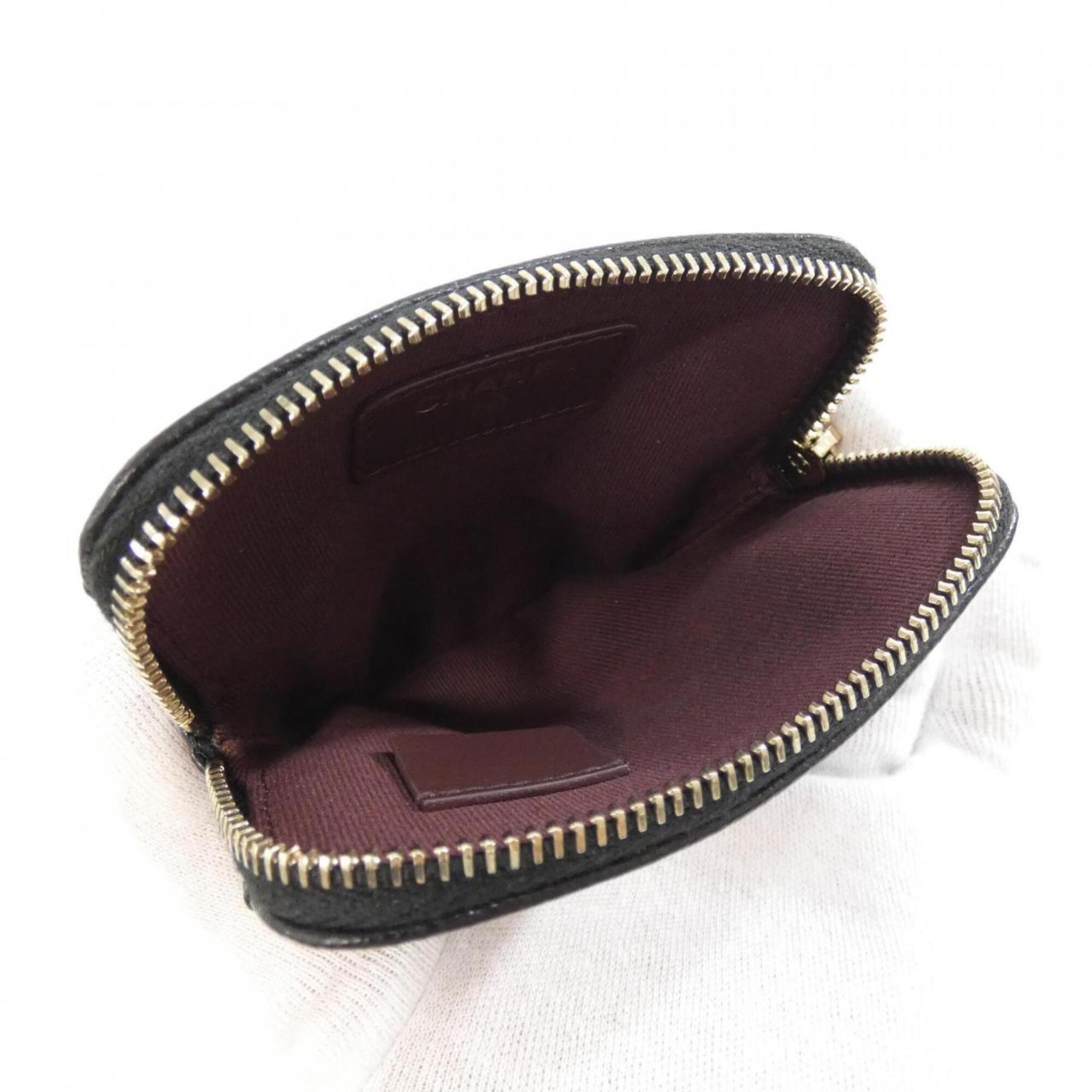 Chanel Black Grained Calfskin Coin Purse/Coin Case (Pre-Owned)