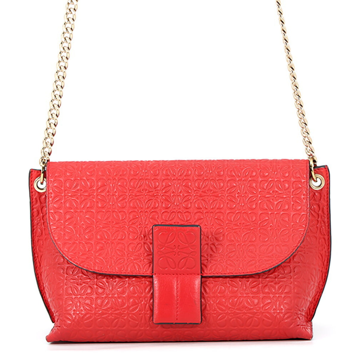 Loewe Red Color Leather Shoulder Bag (Pre-Owned)