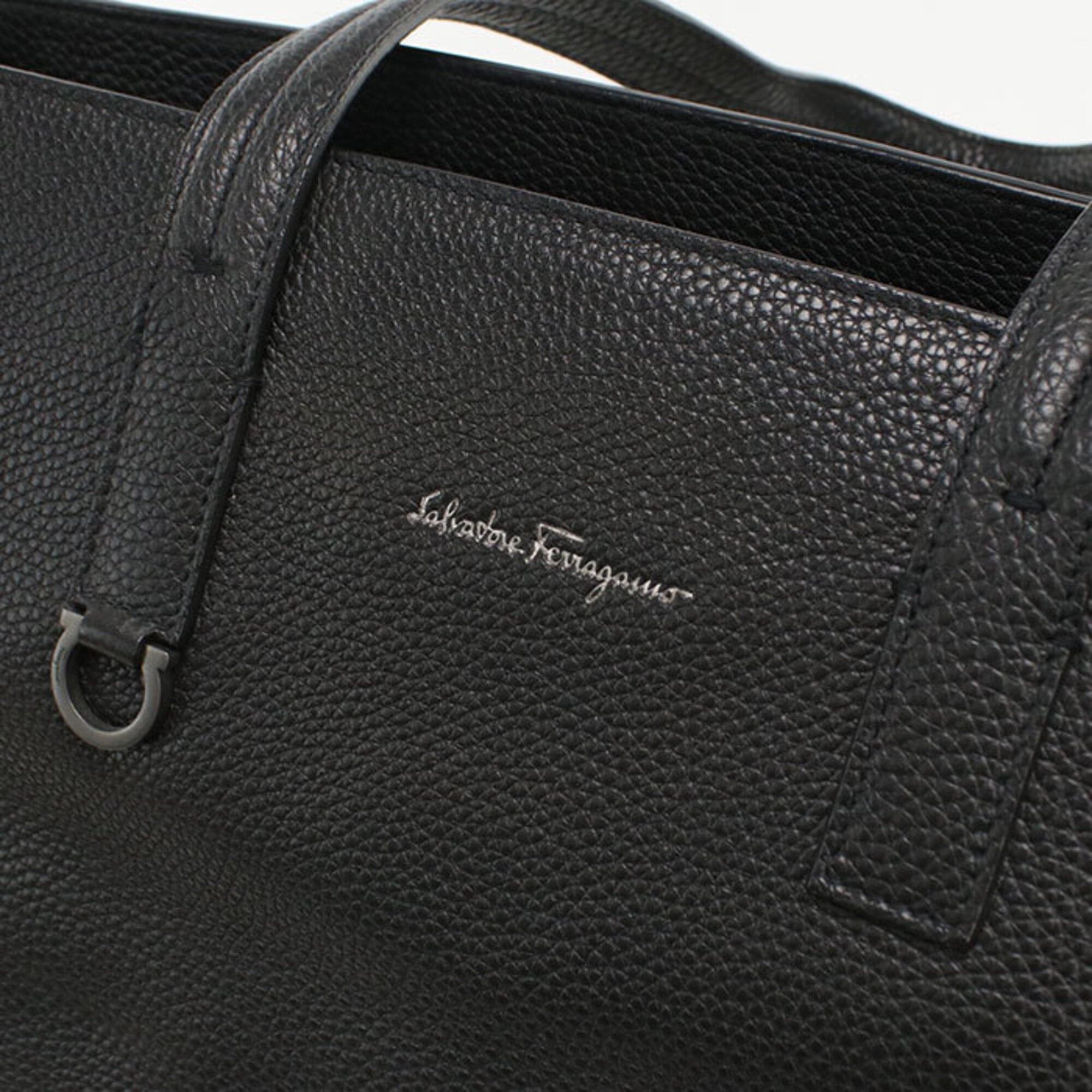 Salvatore Ferragamo Black Leather Tote Bag (Pre-Owned)