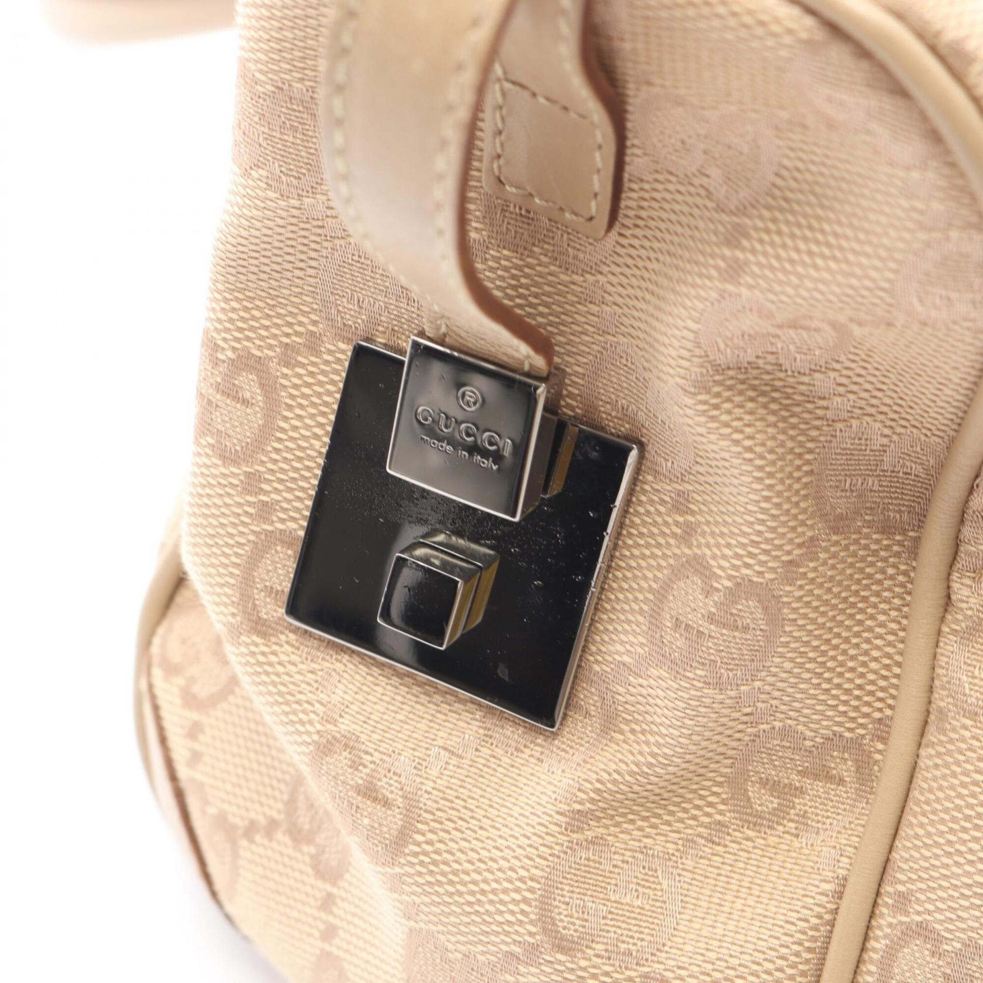 Gucci Beige Canvas Leather Handbag (Pre-Owned)