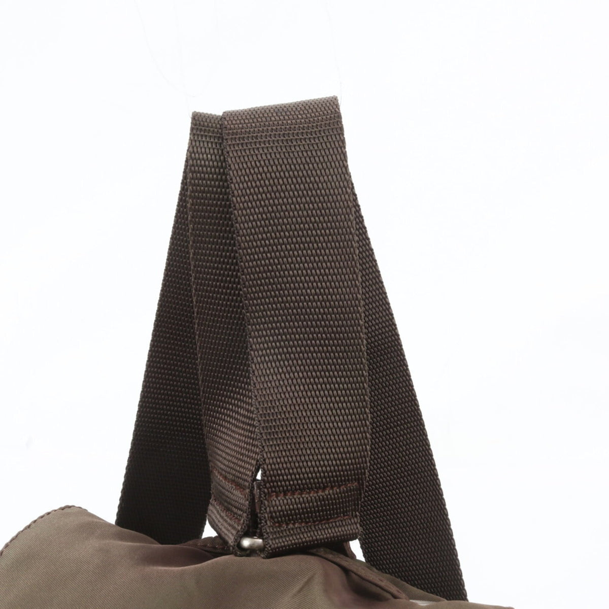 Prada Khaki Leather Nylon Backpack (Pre-Owned)