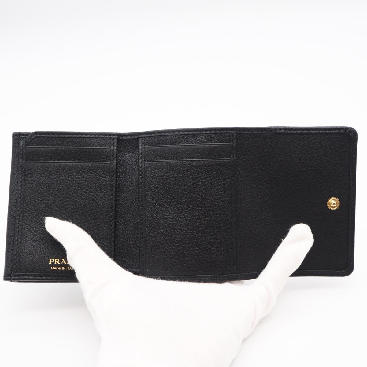 Prada Black Leather Wallet (Tri-Fold) (Pre-Owned)