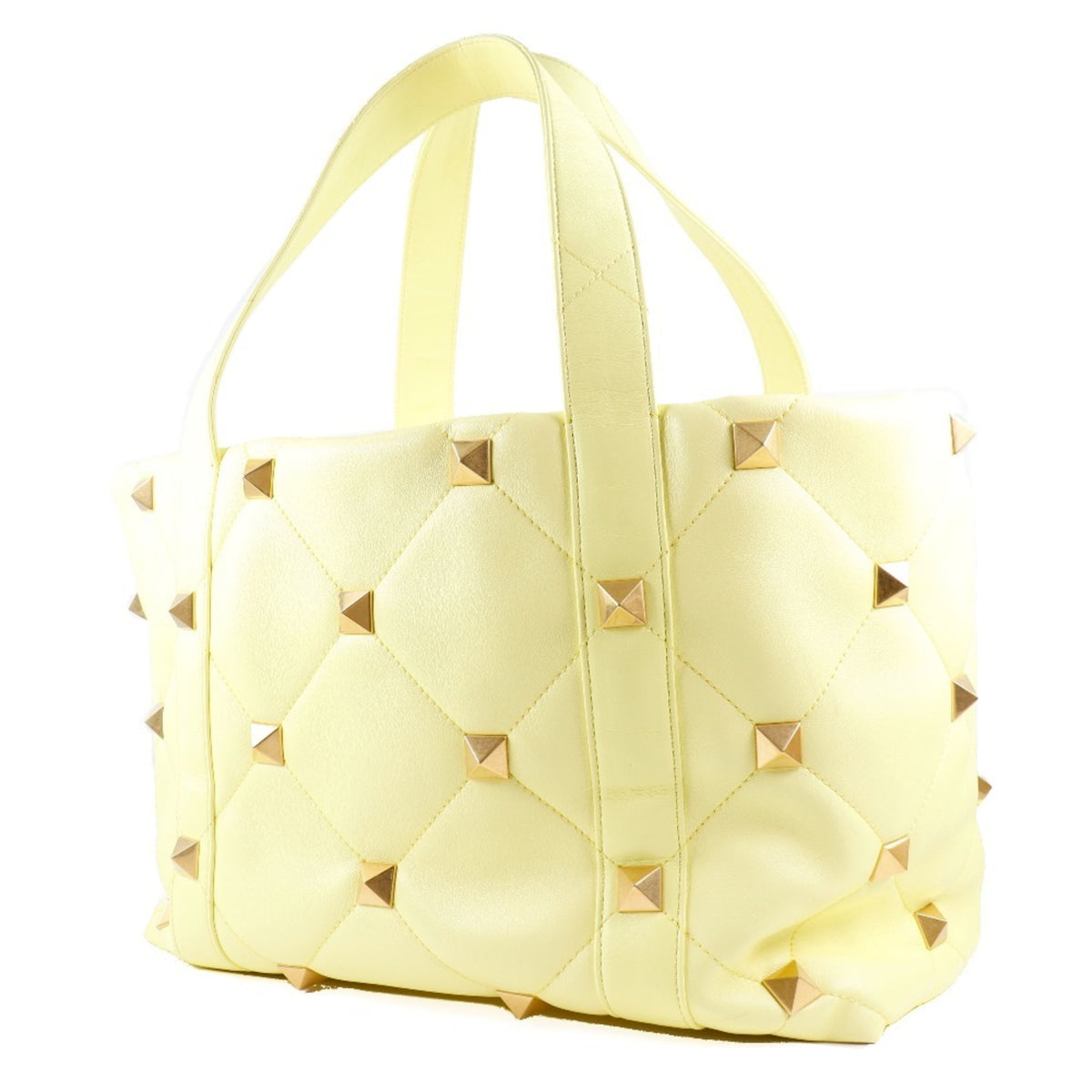 Valentino Gold Yellow Leather Tote Bag (Pre-Owned)