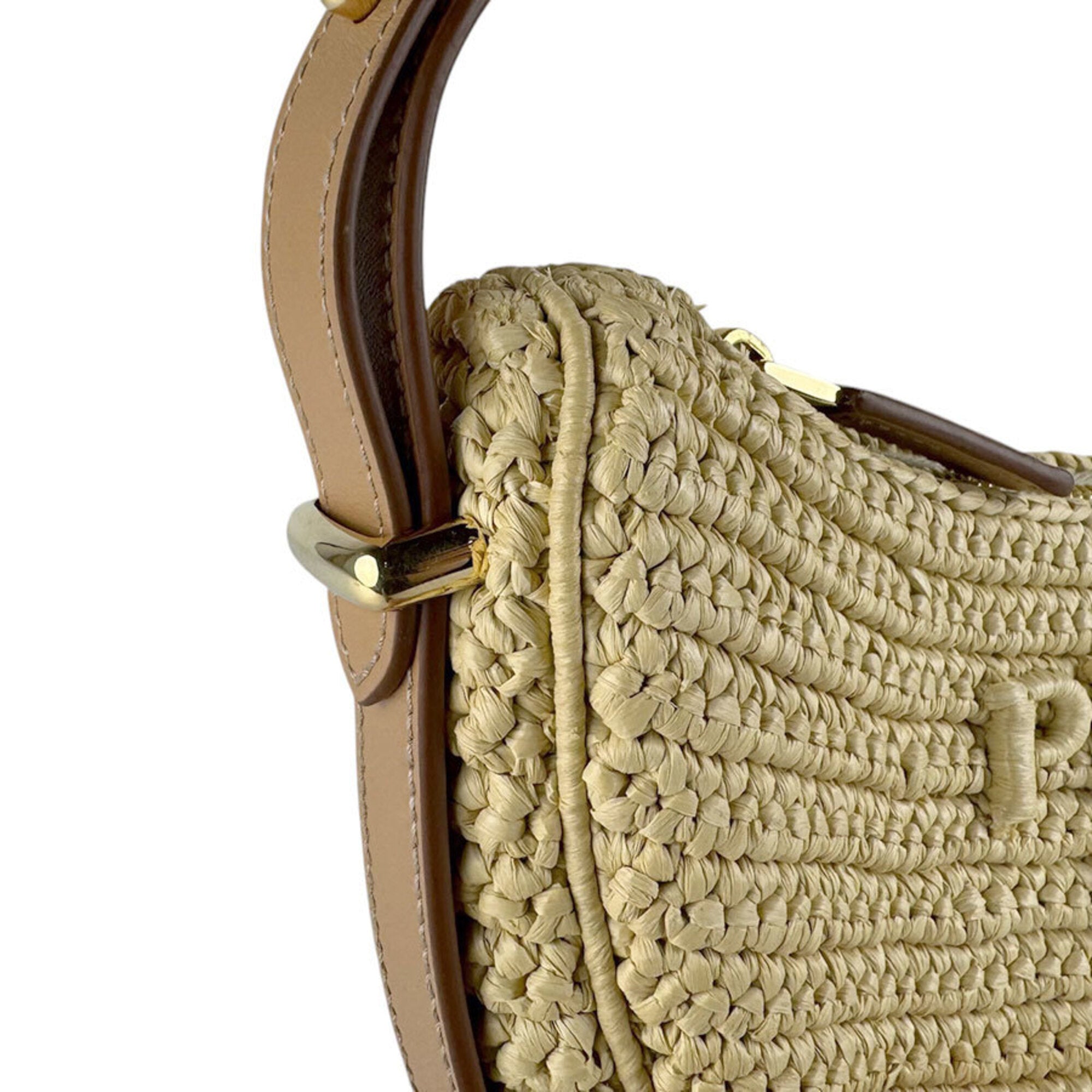 Prada Brown Leather Viscose Handbag Shoulder Bag (Pre-Owned)