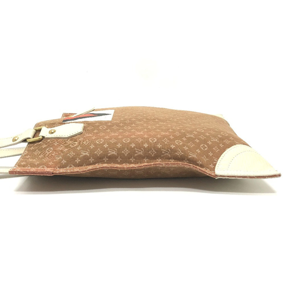 Louis Vuitton Beige Canvas Leather Shoulder Bag Tote Bag (Pre-Owned)