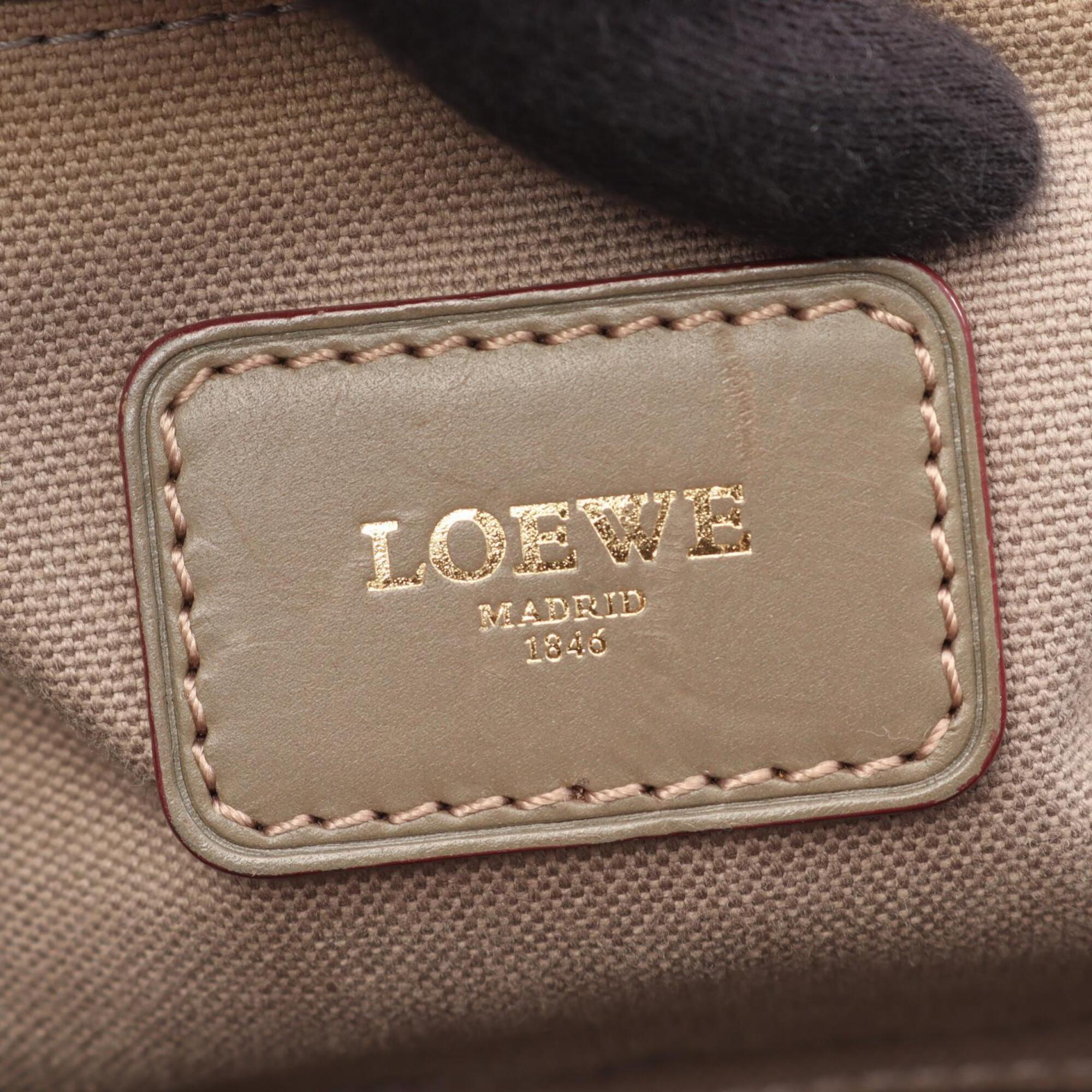 Loewe Gray Coated Canvas Leather Handbag Tote Bag (Pre-Owned)