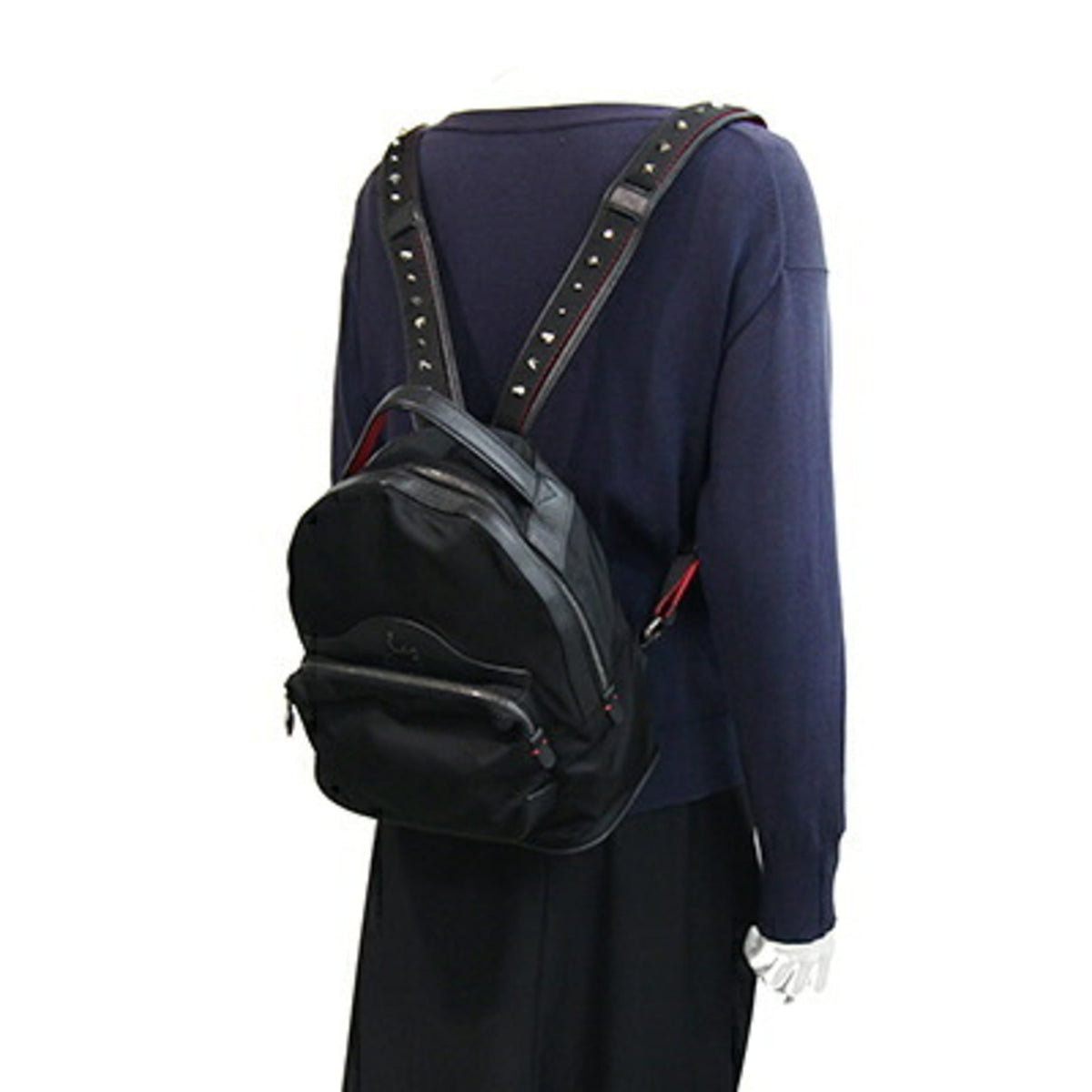Christian Louboutin Black Nylon Leather Backpack (Pre-Owned)