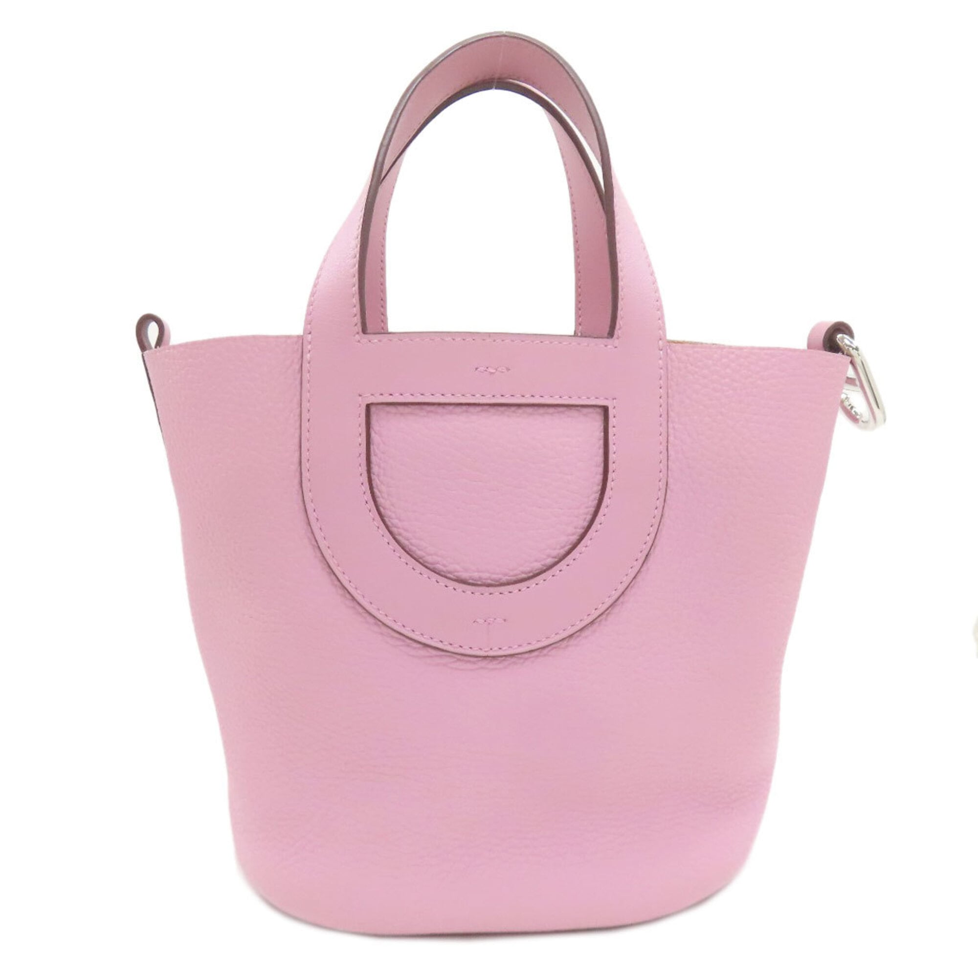 Hermes Pink Taurillon Clemence Leather Handbag (Pre-Owned)