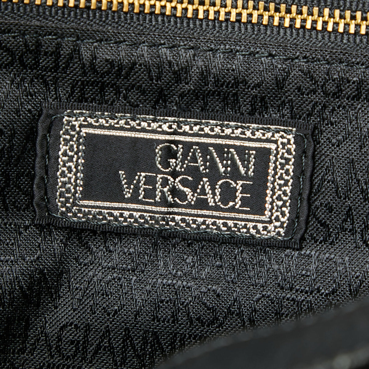 Versace Black Gold Leather Boston Bag Tote Bag (Pre-Owned)