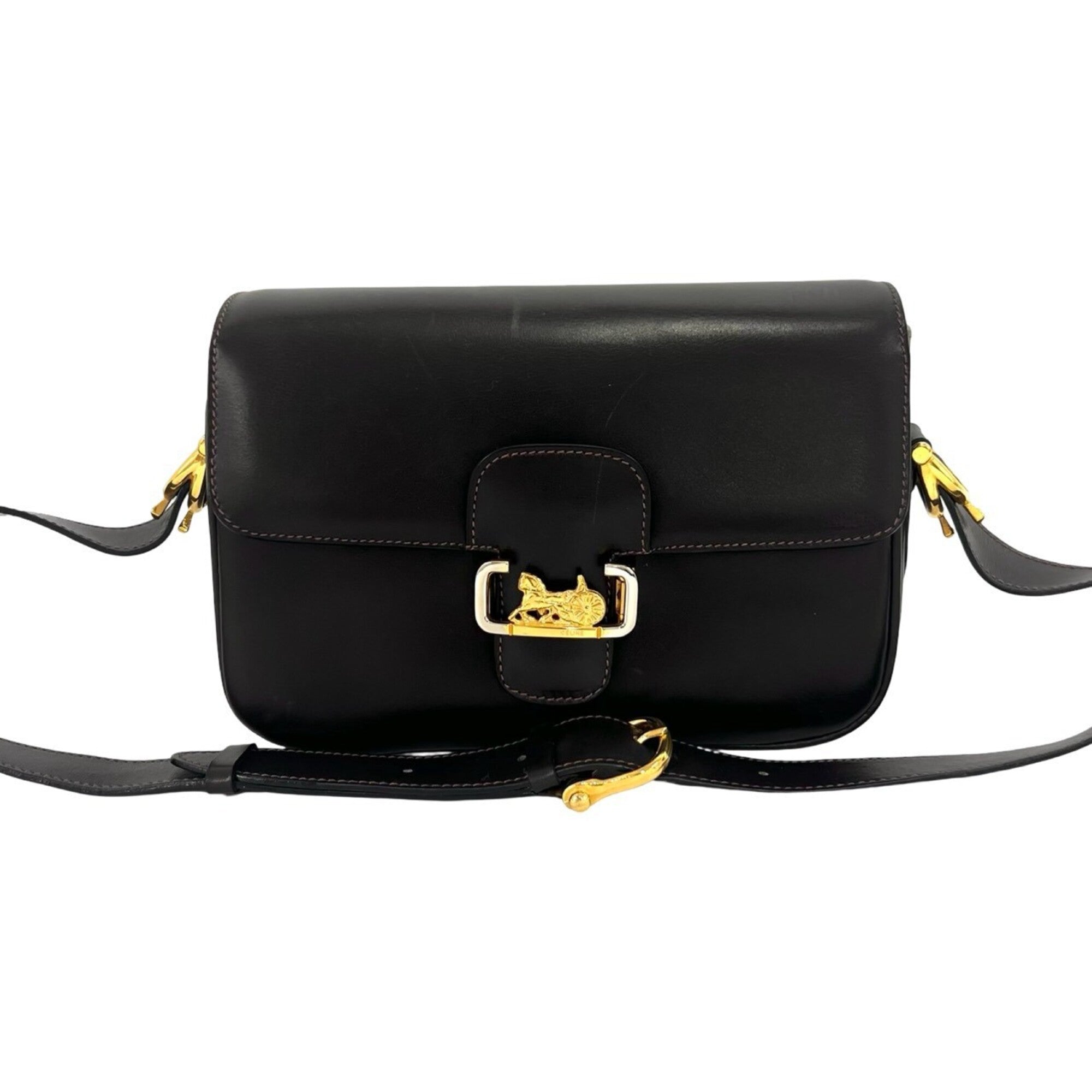 Celine Brown Leather Shoulder Bag (Pre-Owned)