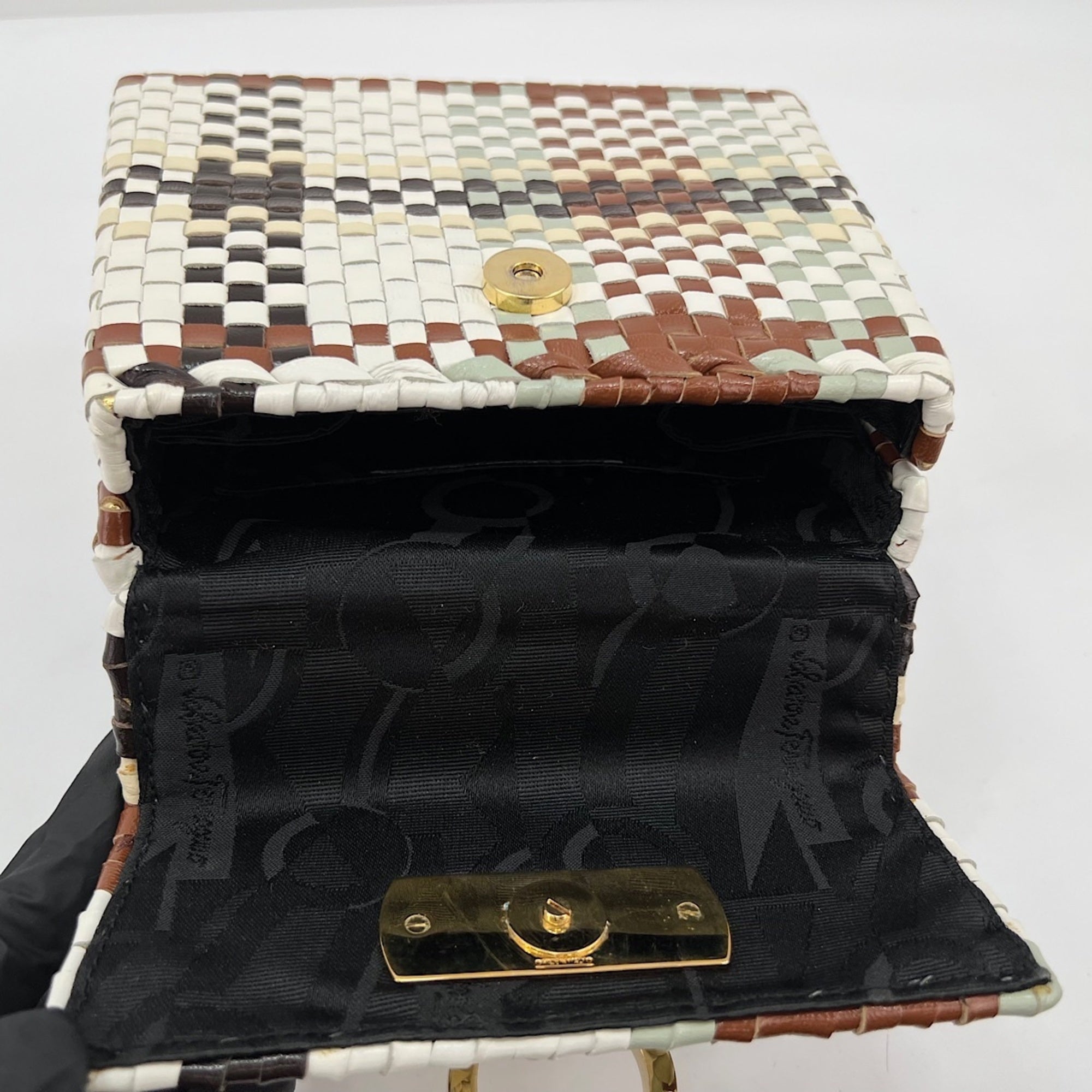 Salvatore Ferragamo Gancini Multi-Color Leather Handbag (Pre-Owned)