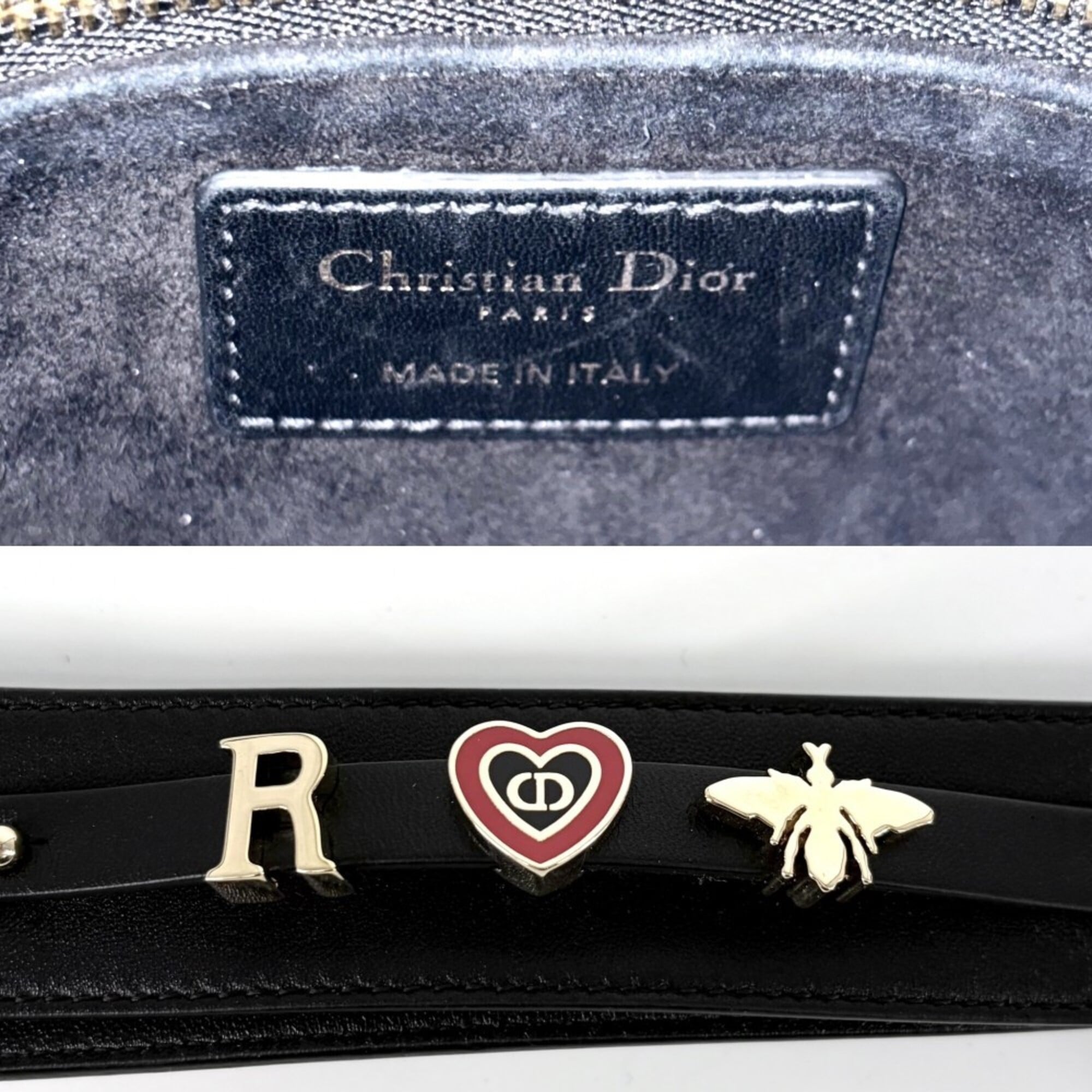 Christian Dior Lady Dior Black Leather Handbag Shoulder Bag (Pre-Owned)