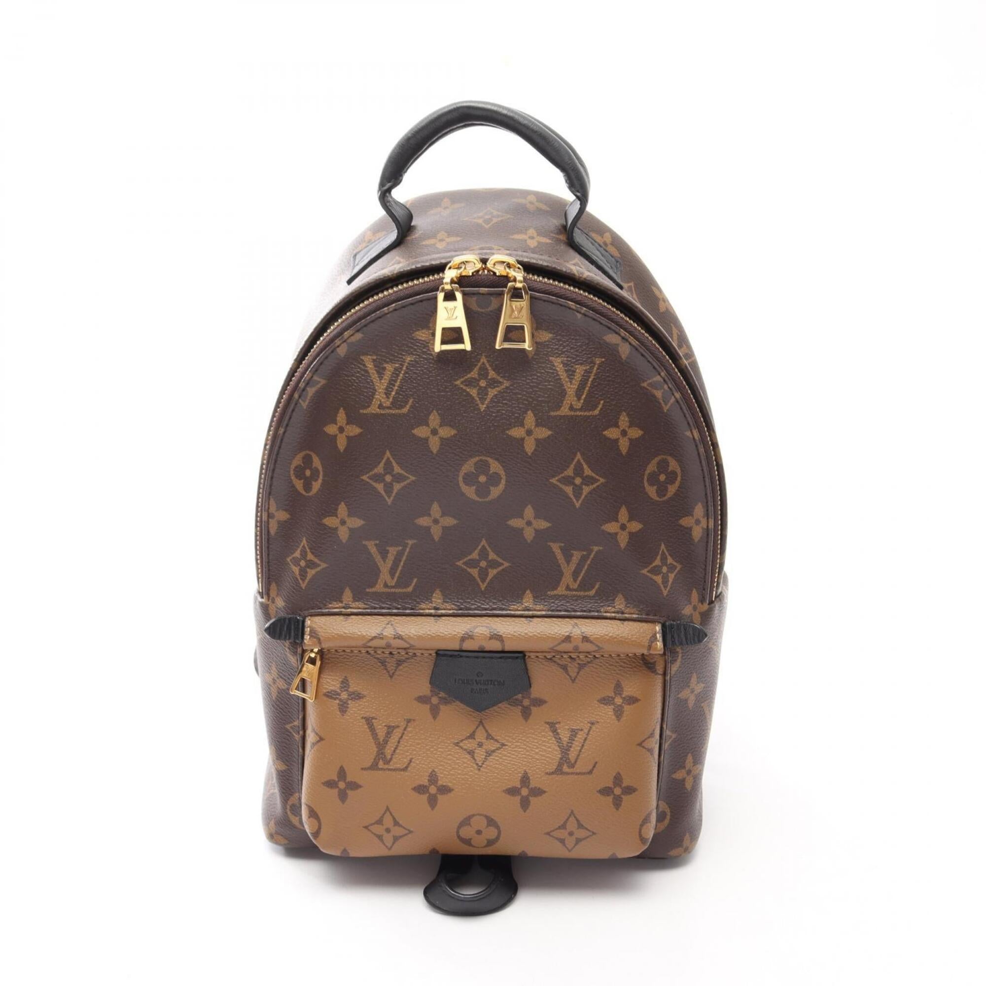 Louis Vuitton Beige Brown Coated Canvas Leather Backpack Handbag (Pre-Owned)