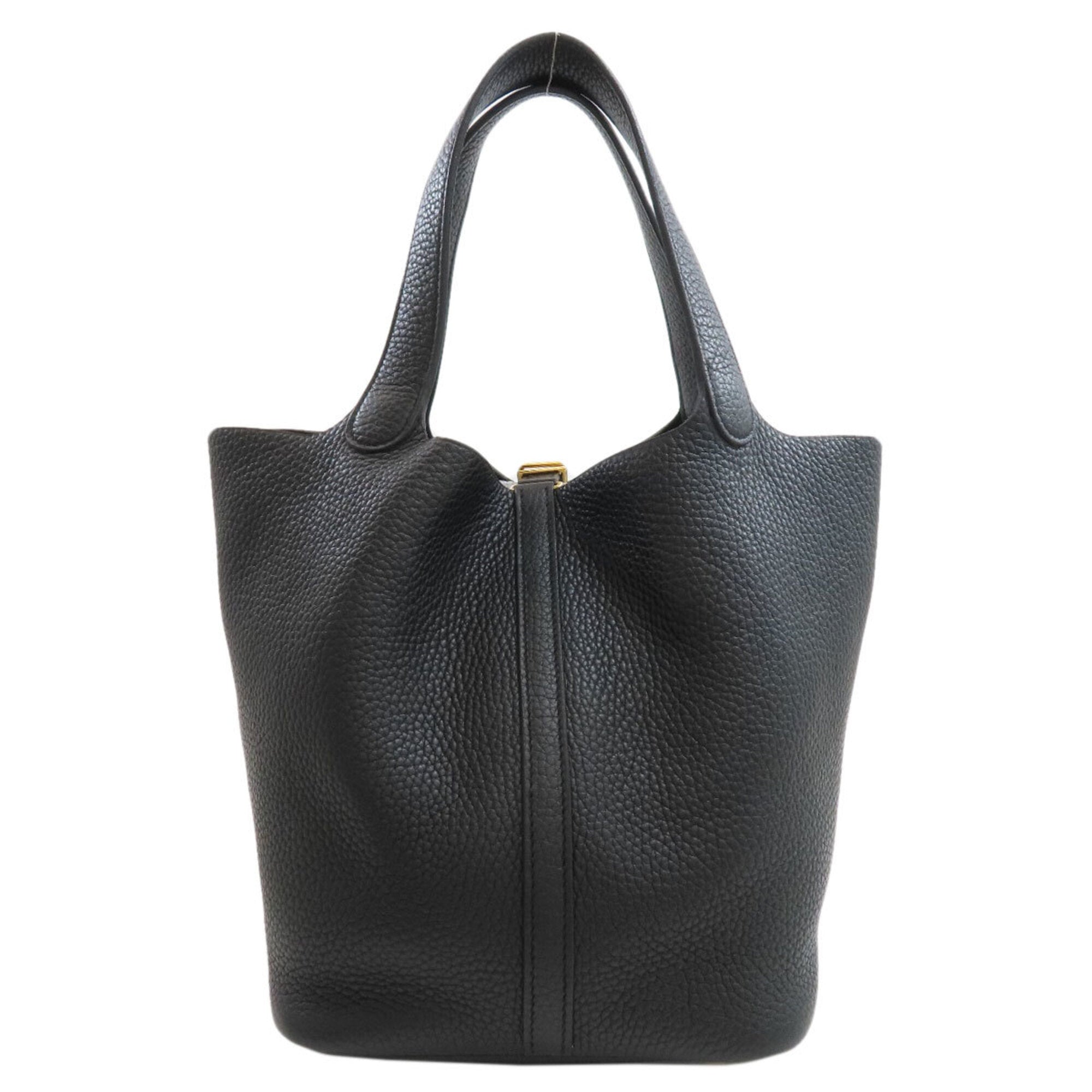 Hermes Picotin Black Taurillon Clemence Leather Handbag (Pre-Owned)